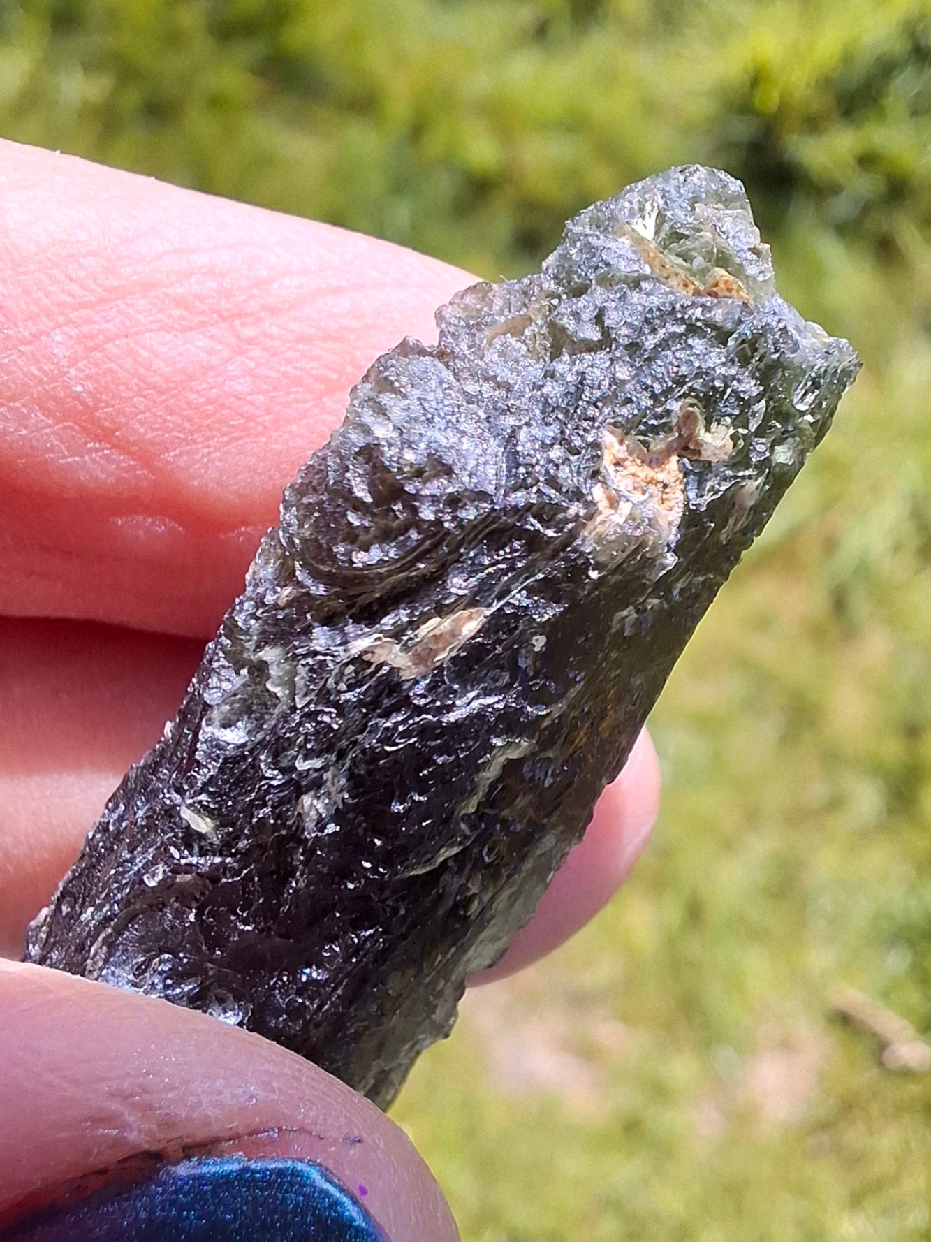 Moldavite Piece, NESMEN, 8.47g, Tektite (Ref: 1372)