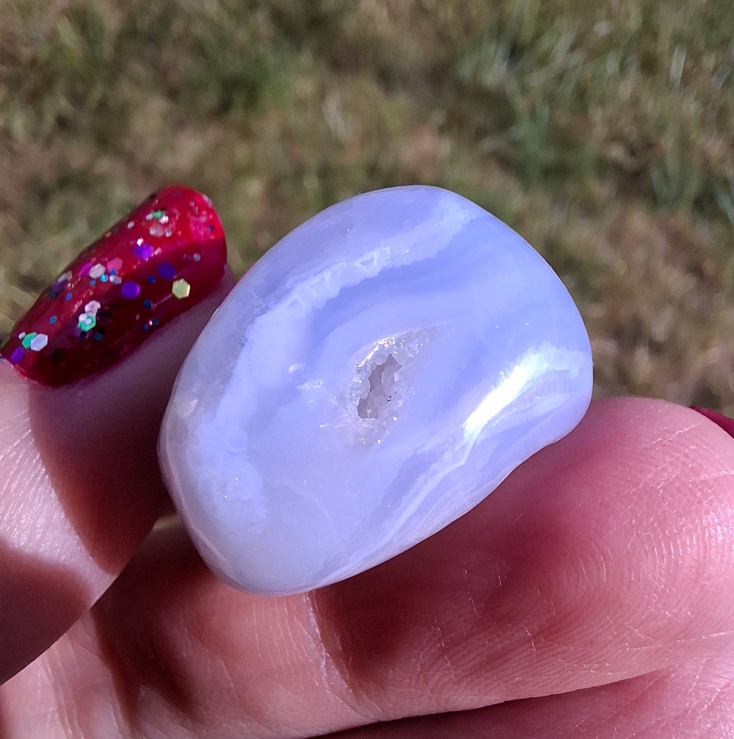 Blue Lace Agate, Tumble Stone, Crystal (Ref: T144)