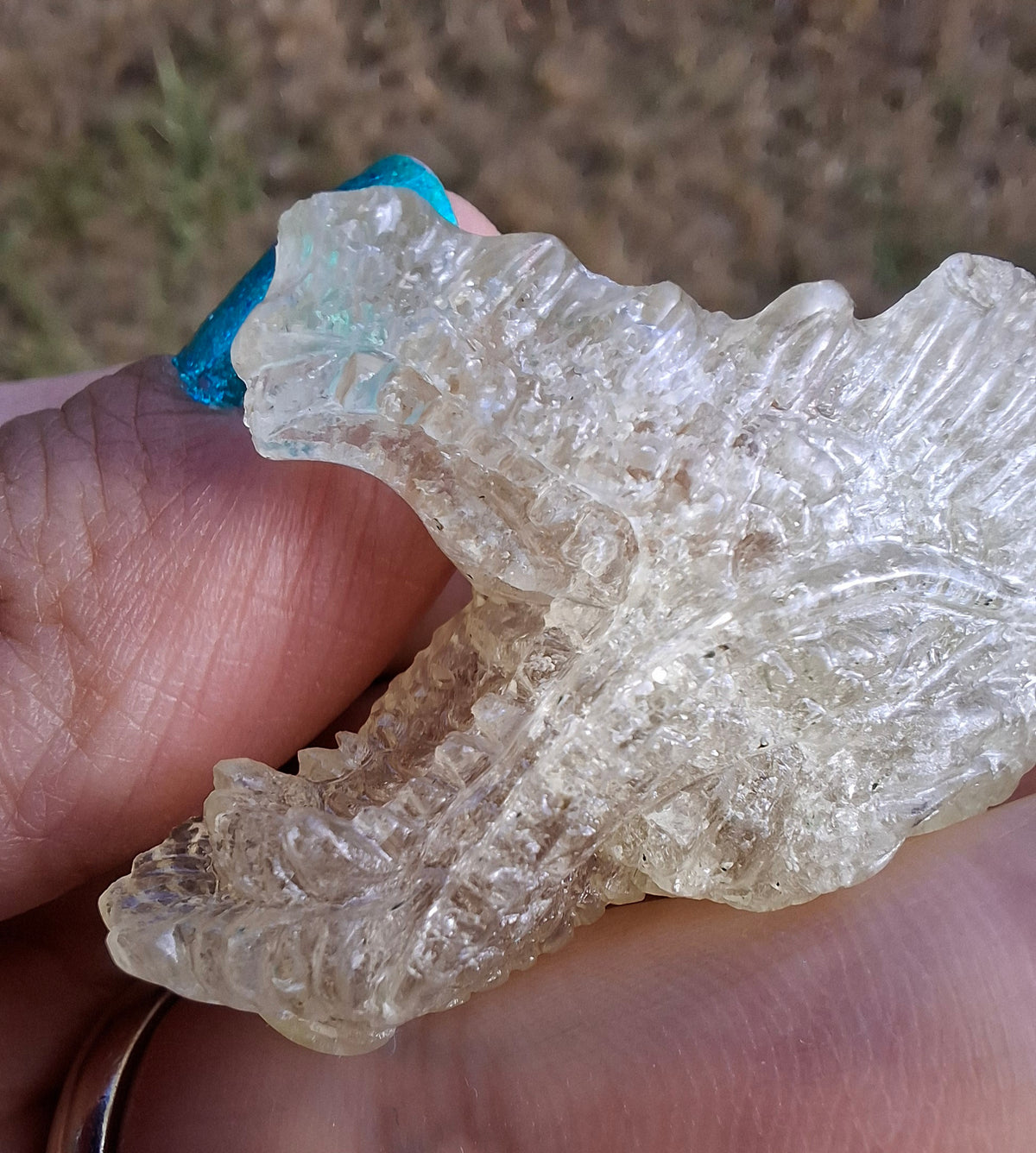 Libyan Desert Glass DRAGON HEAD carving, 22.42g, Tektite (Ref: Dragon 2)