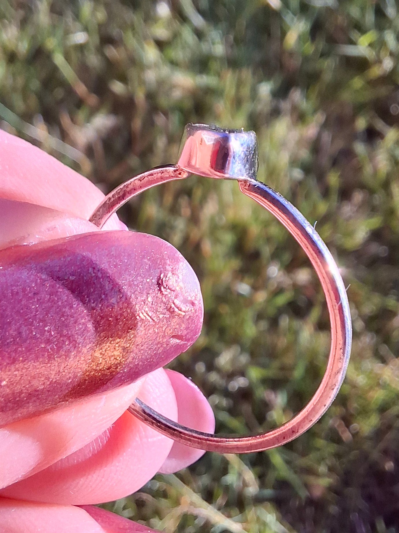 Moldavite Ring, size large T, 925 Silver, Tektite (Ref: R70)
