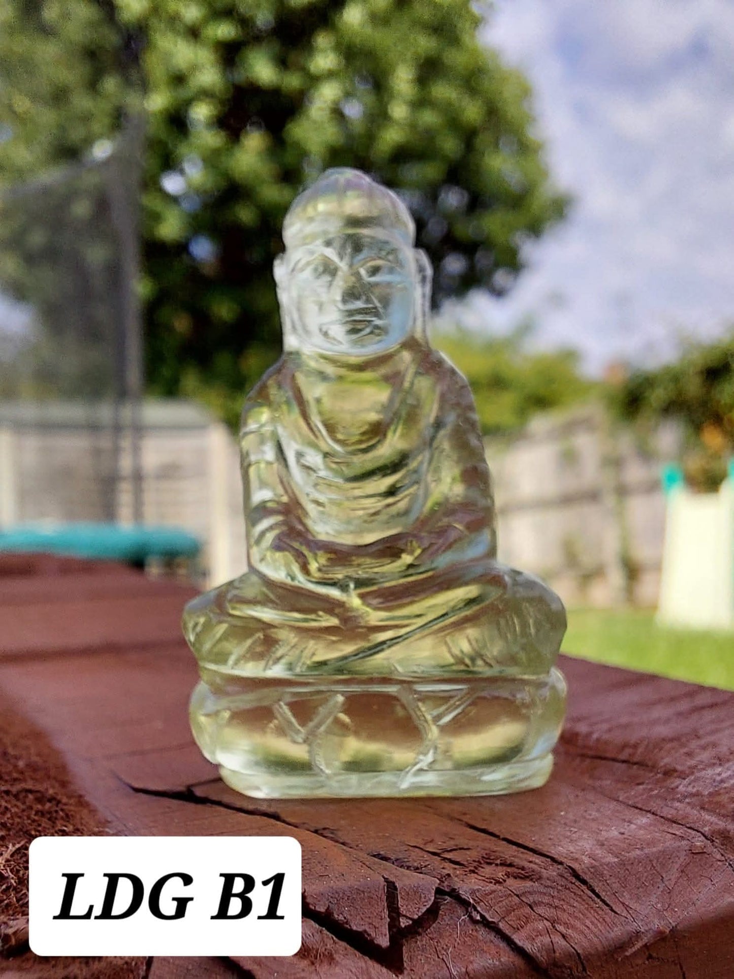 Libyan Desert Glass BUDDHA carving, 7.26g, Tektite (Ref: LDG B1)