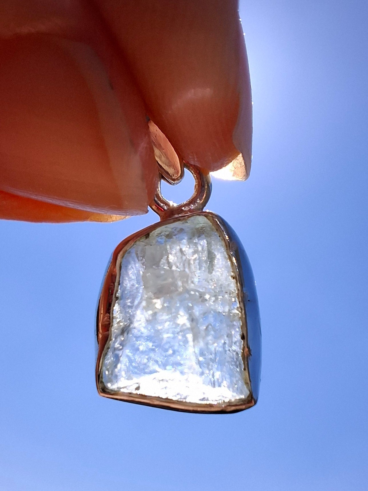 Aquamarine Pendant, 925 Silver, Crystal (Ref: AQ19)