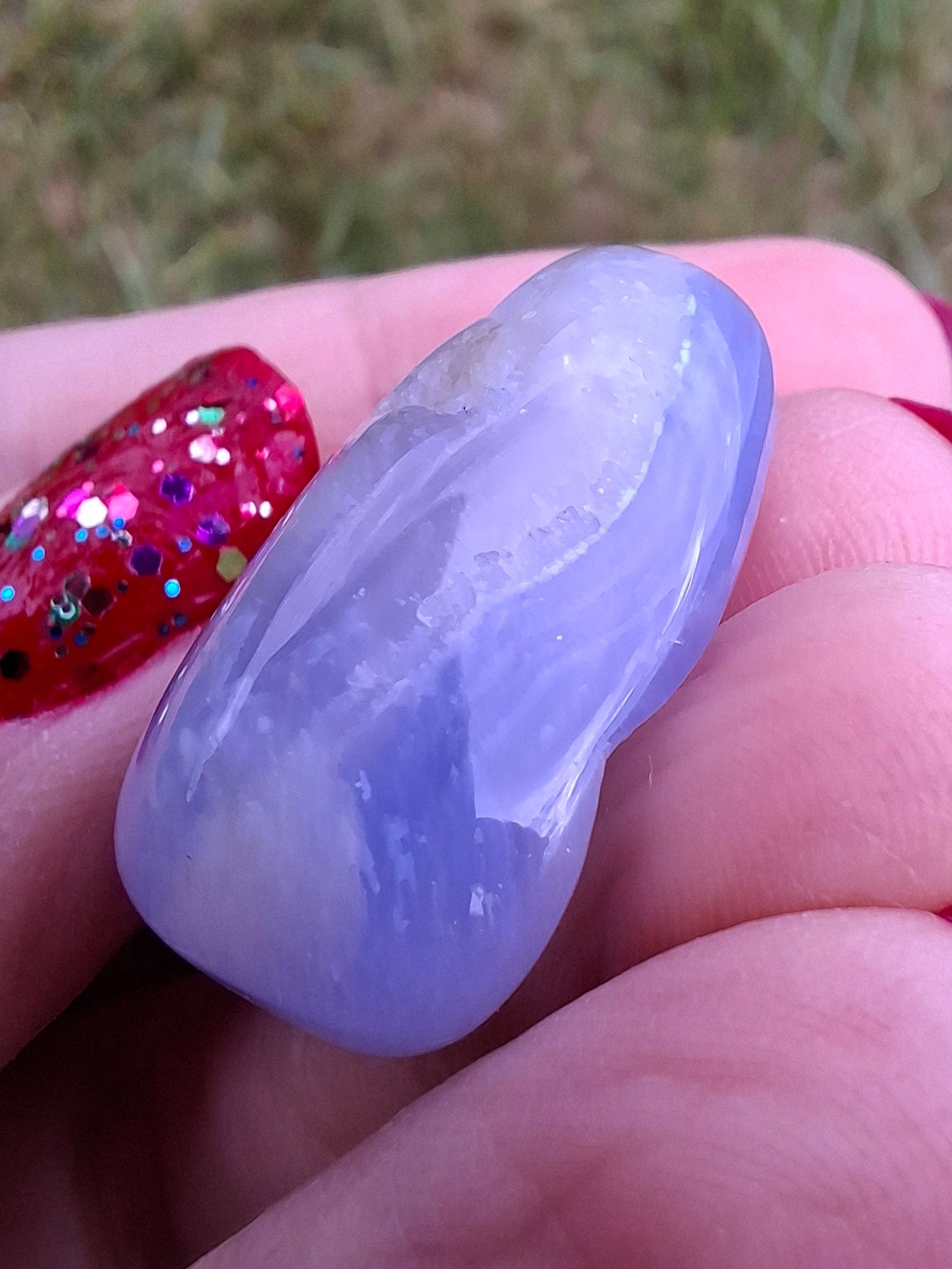Blue Lace Agate, Tumble Stone, Crystal (Ref: T137)