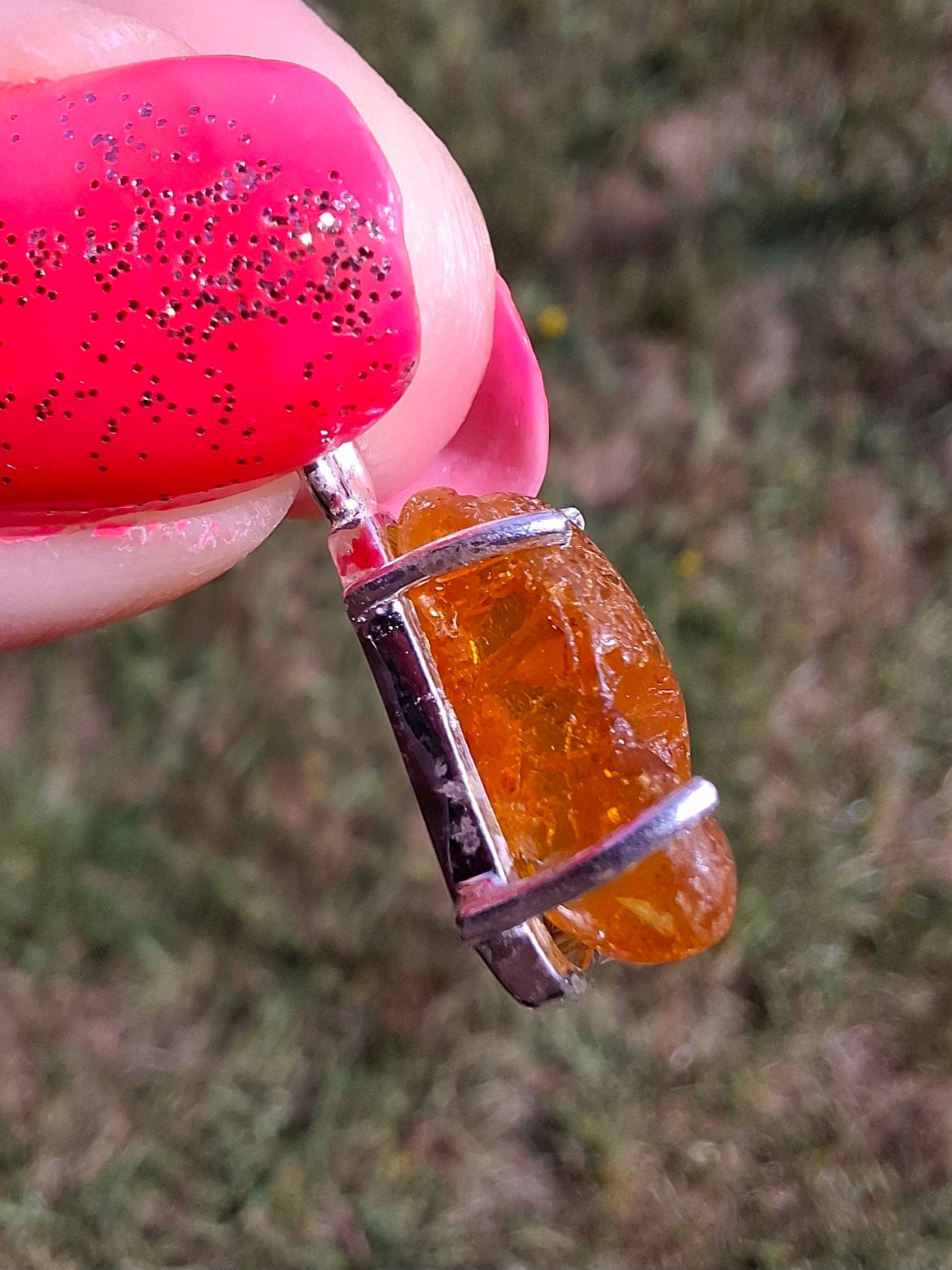 Baltic Amber Pendant, 925 Silver, Fossil (Ref: AP21)