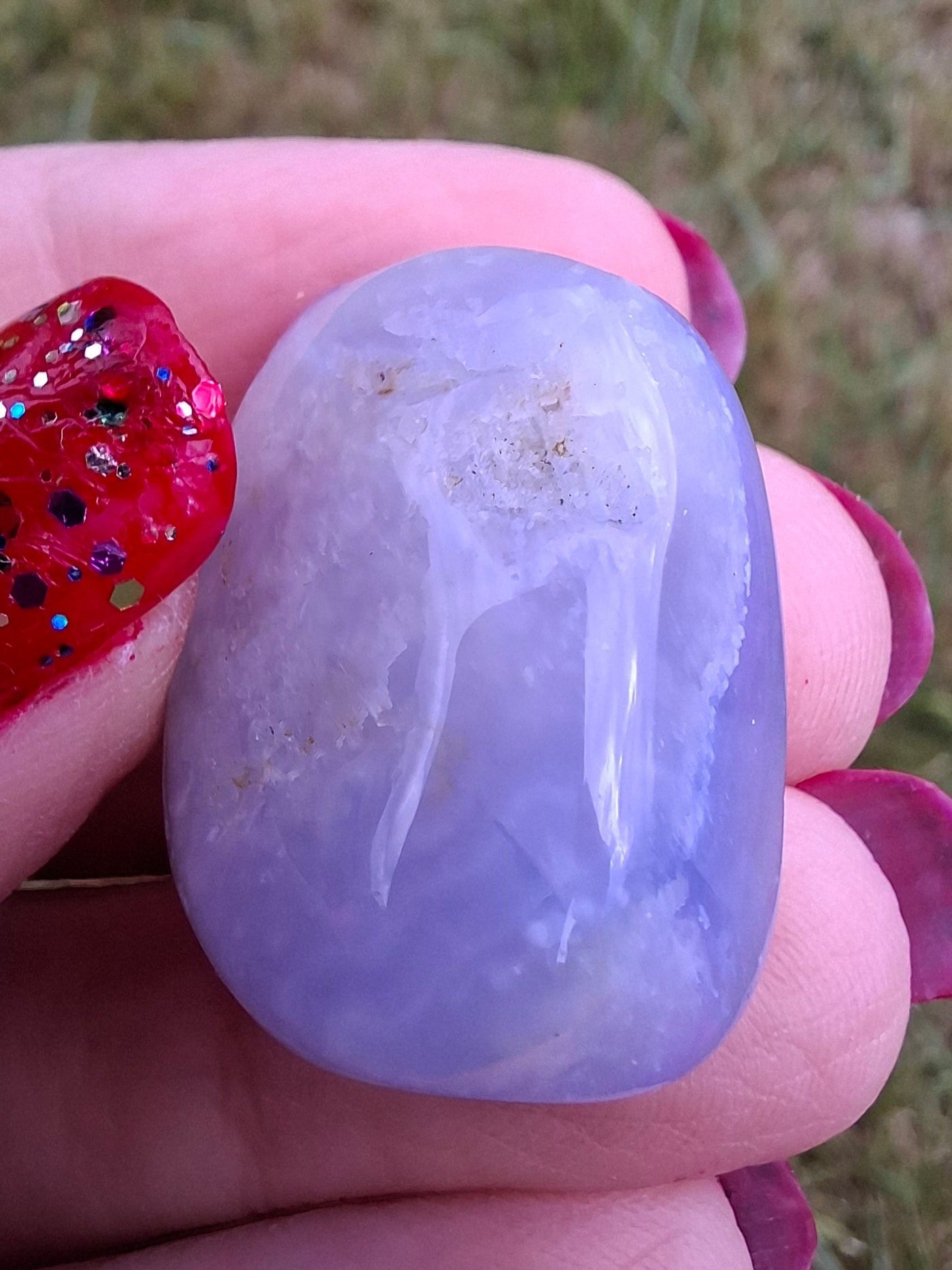 Blue Lace Agate, Tumble Stone, Crystal (Ref: T137)