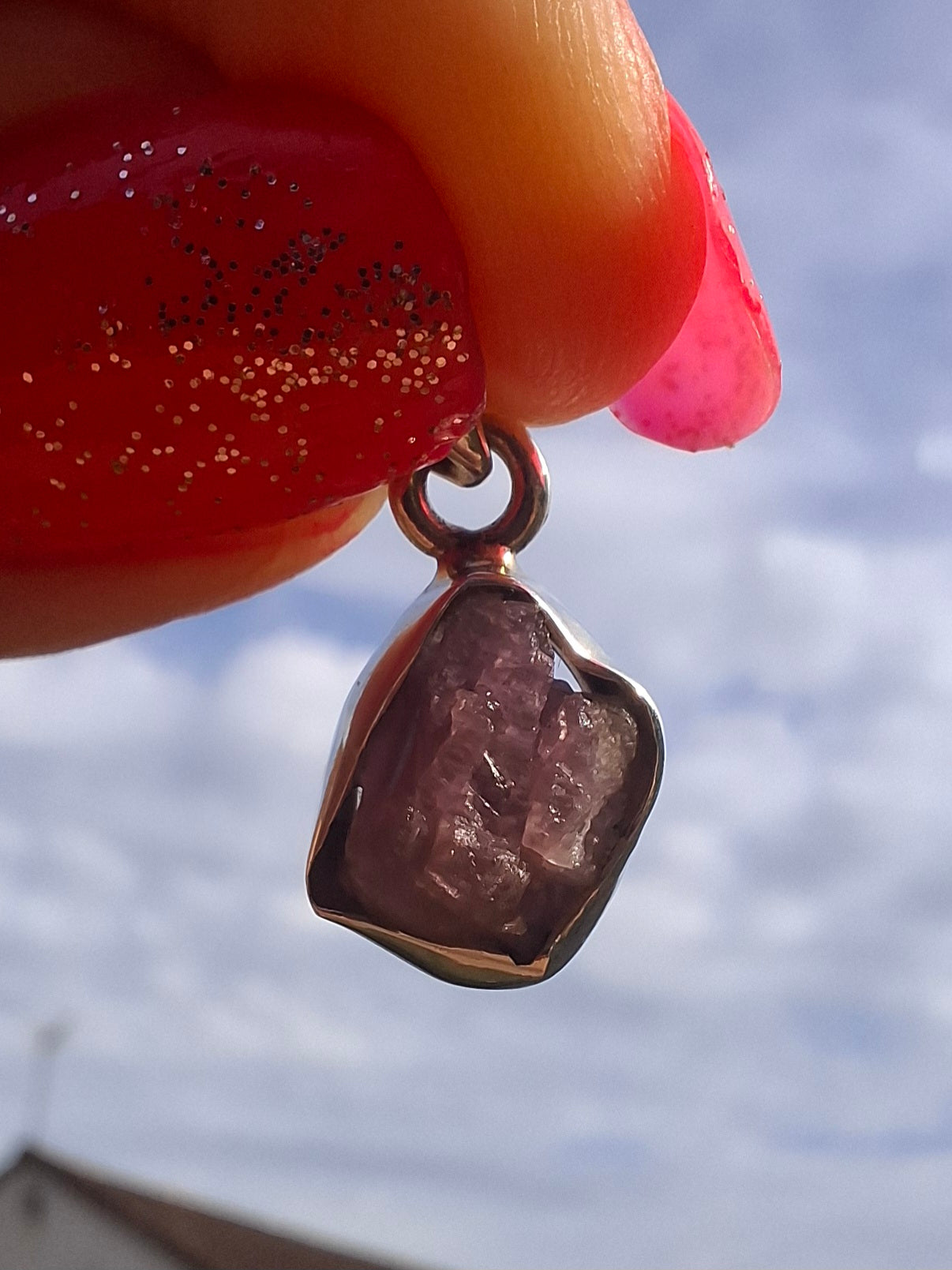 Pink Tourmaline Pendant, 925 Silver, Crystal (Ref: PT73)