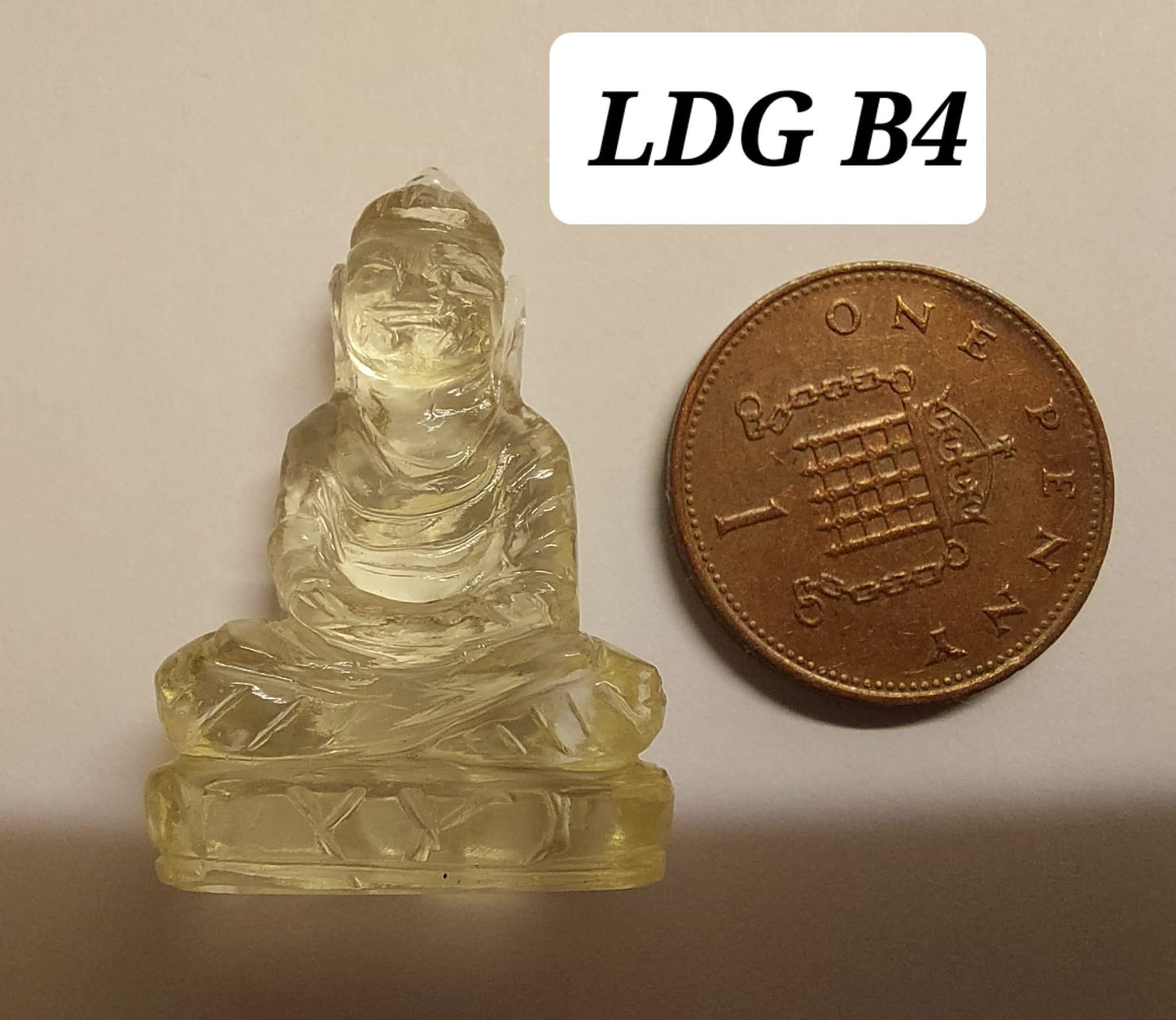 Libyan desert glass BUDDHA Carving, 4.81g, Tektite (LDG B4)