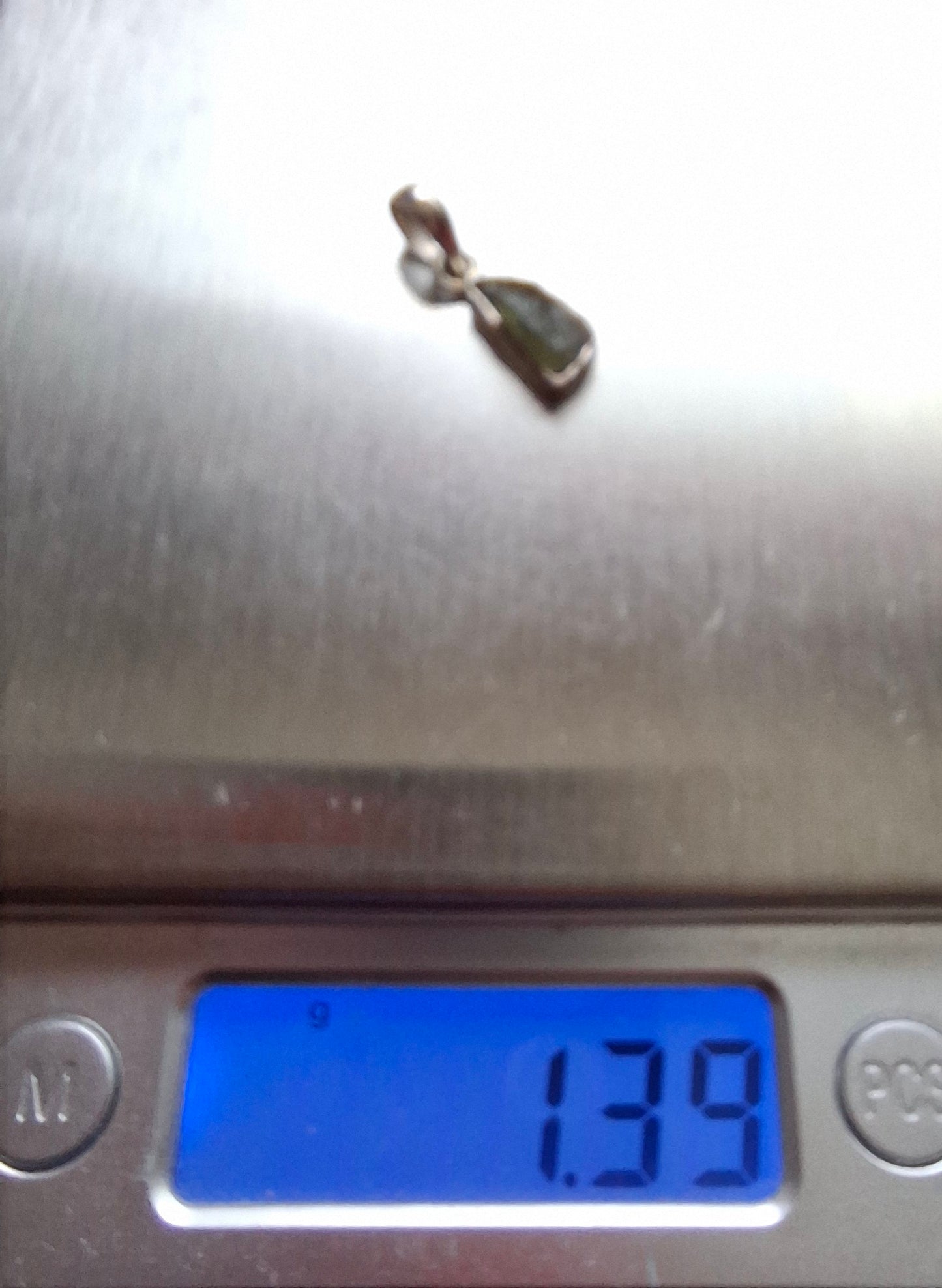 Moldavite Piece, 925 Silver, Tektite (Ref: P90)