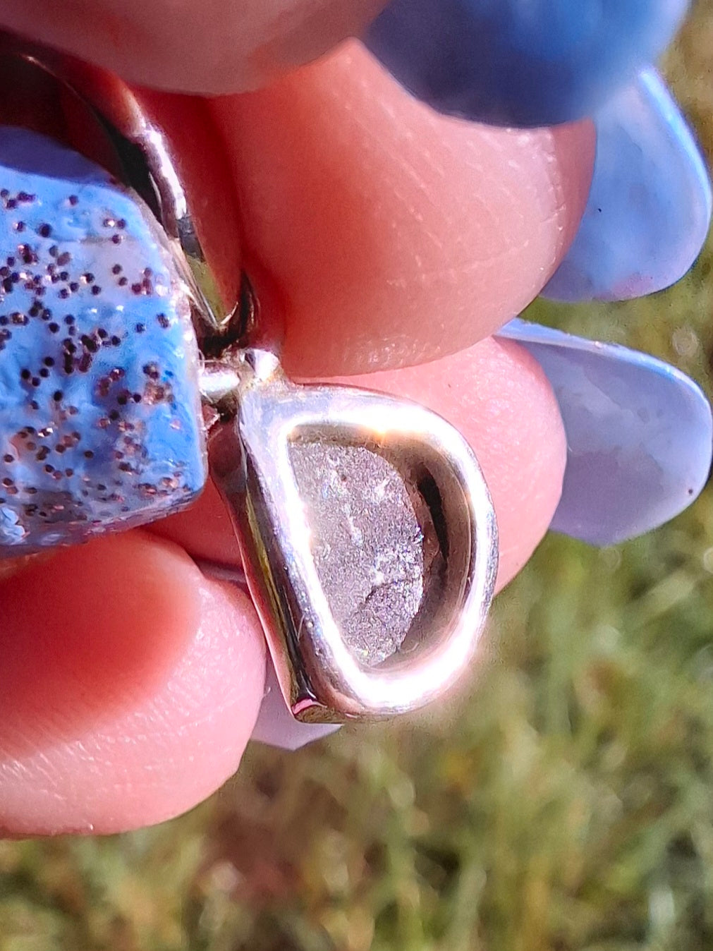 Moldavite Pendant, 925 Silver, Tektite (Ref: P38)