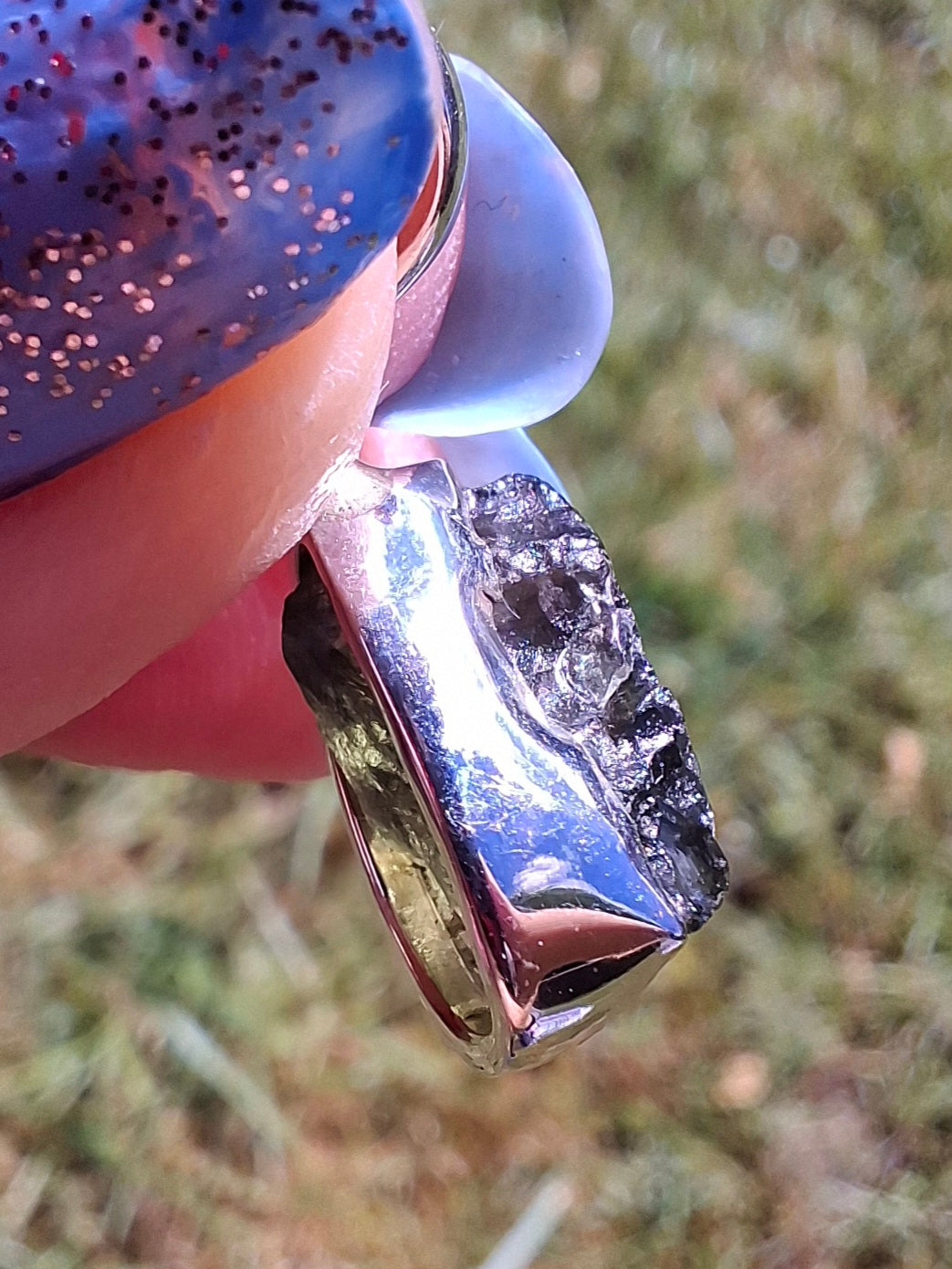 Moldavite Pendant, 925 Silver, Tektite (Ref: P71)