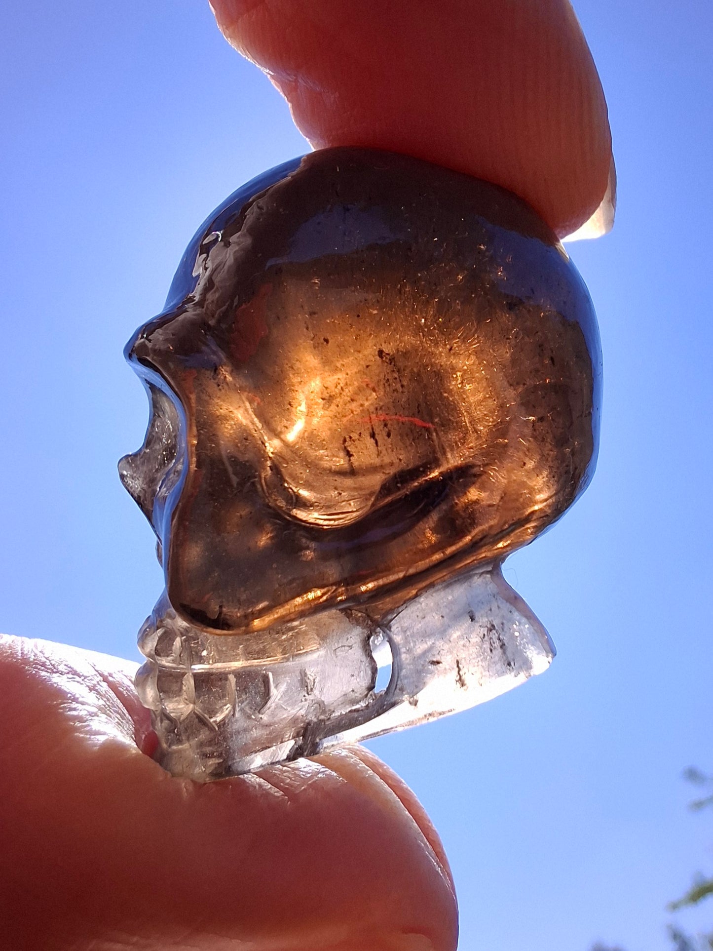Agni Manitite SKULL Carving, Crystal (Ref: Ag S2)