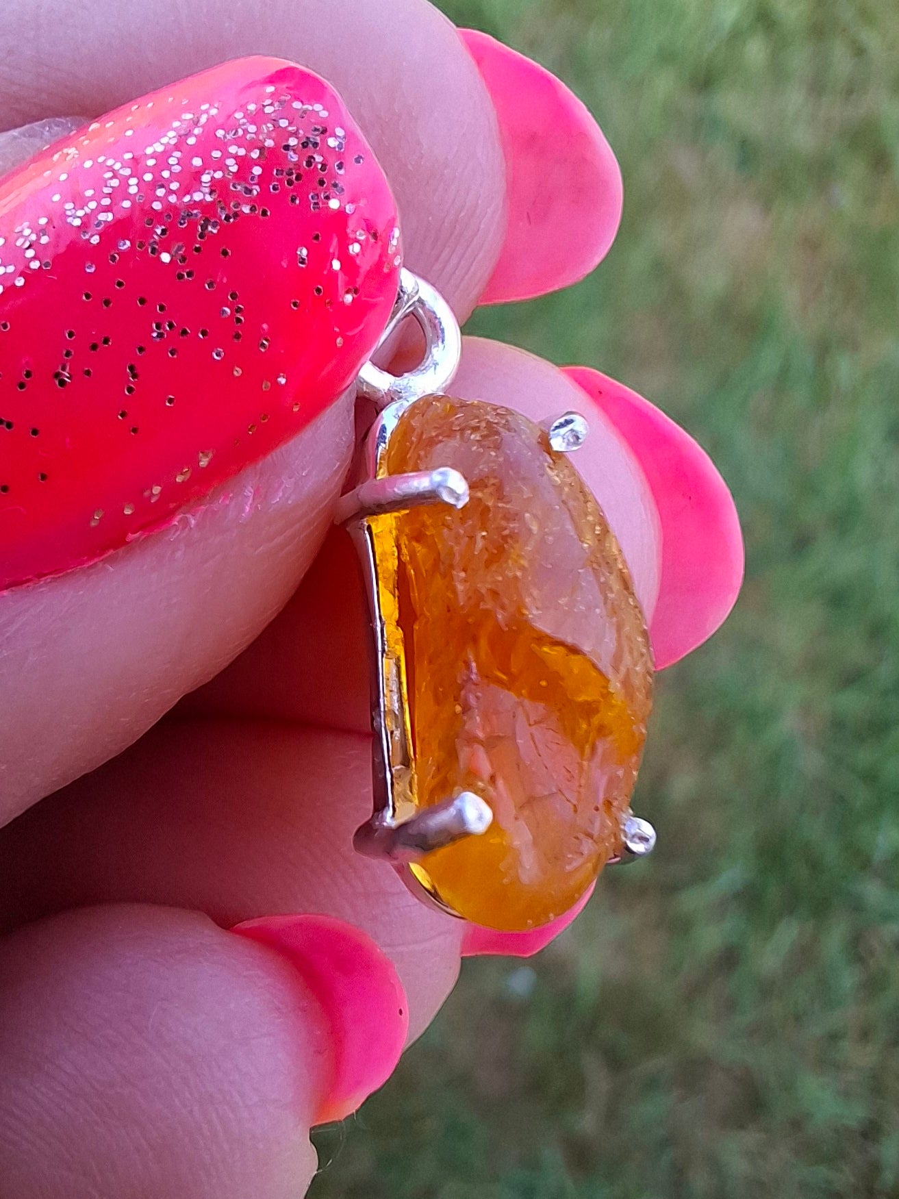 Baltic Amber Pendant, 925 Silver, Fossil (Ref: AP21)