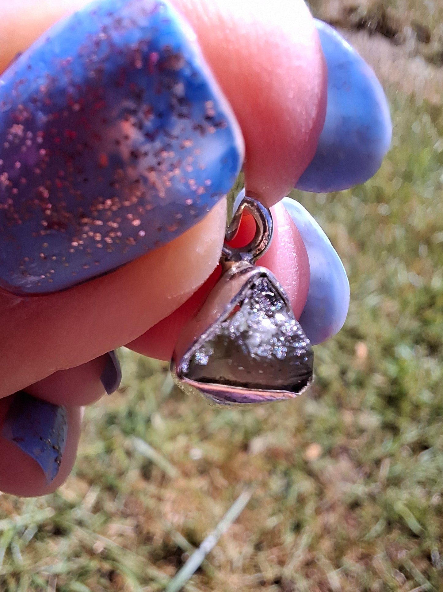 Moldavite Pendant, 925 Silver, Tektite (Ref: P83)