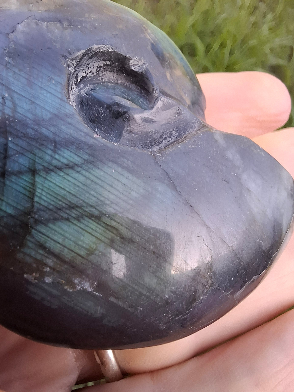 Labradorite Ammonite Carving, 111.66g, Crystal (Ref: laba3)
