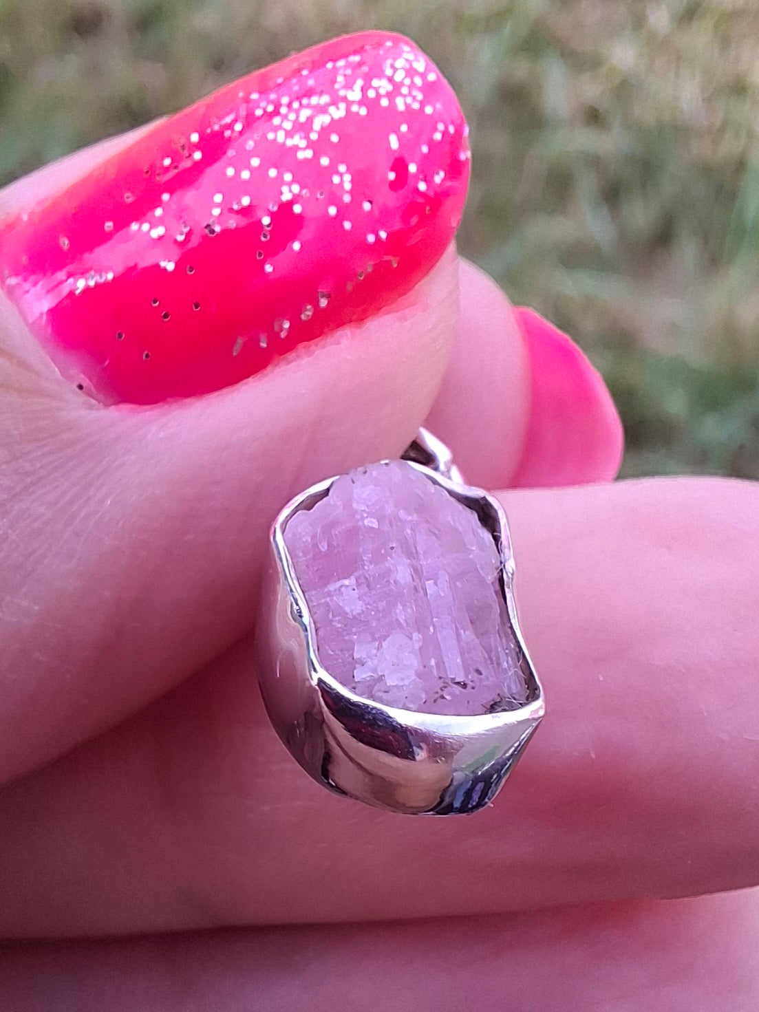 Pink Tourmaline Pendant, 925 Silver, Crystal (Ref: PT69)