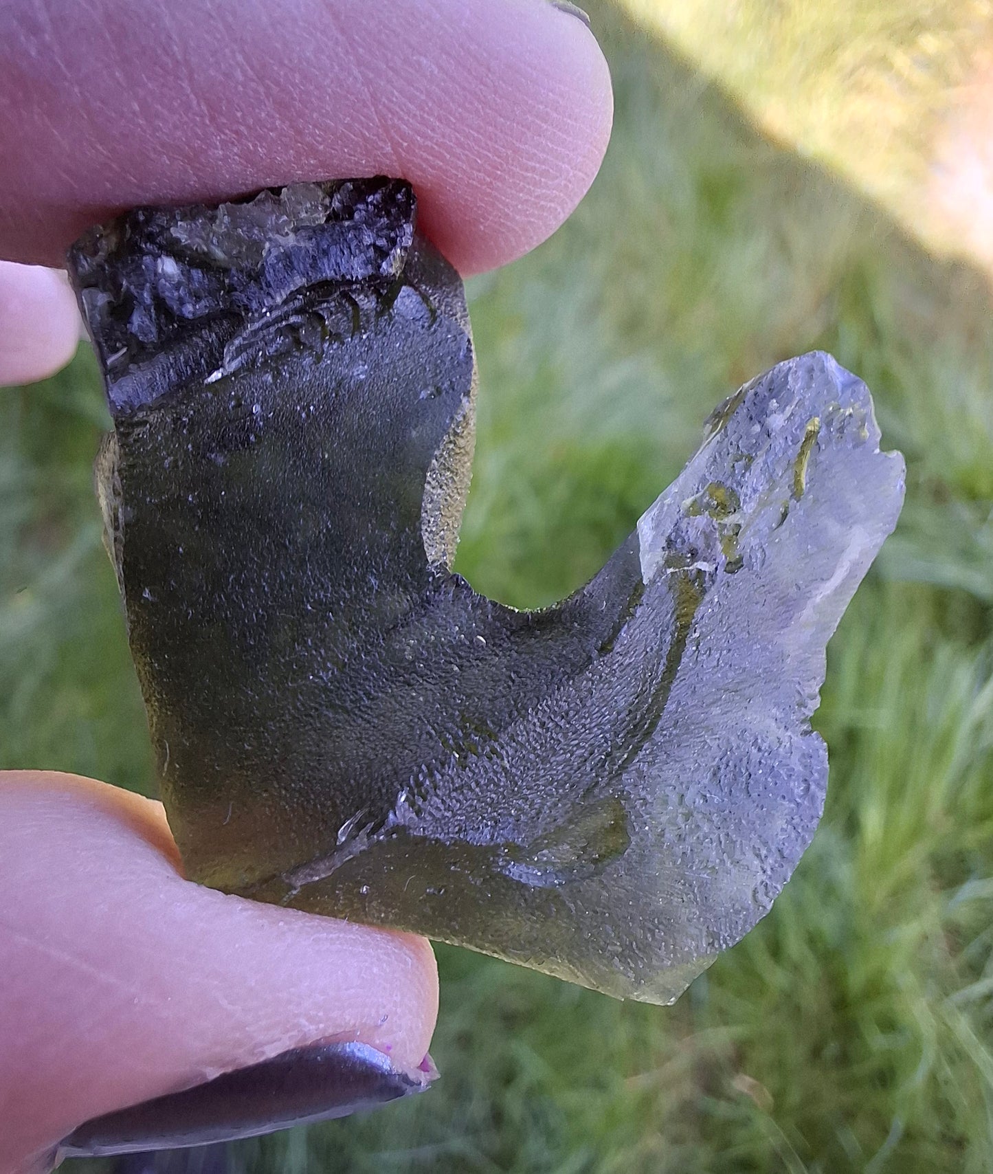 Moldavite Piece, NESMEN, 8.90g, Tektite (Ref: 1374)