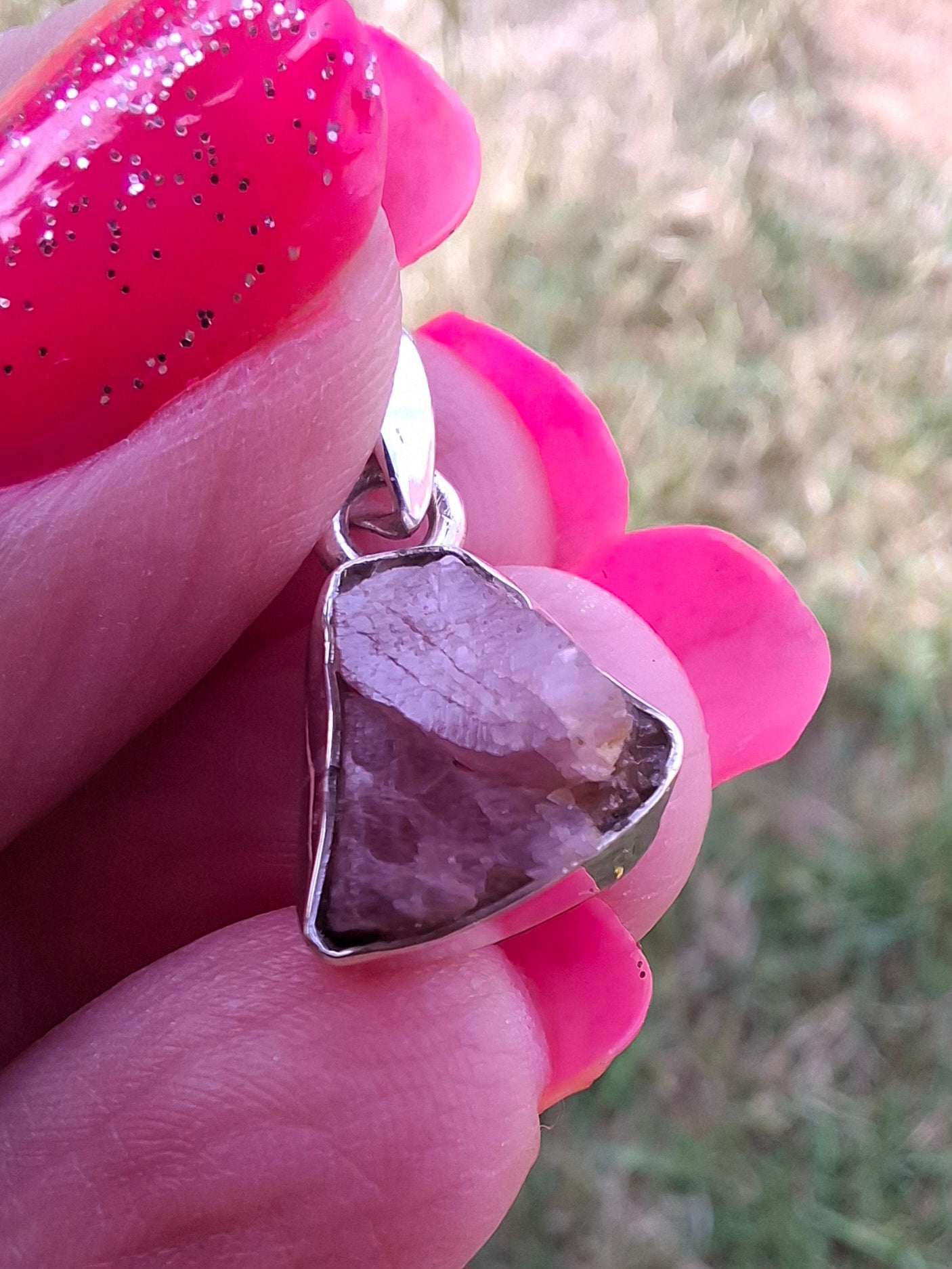 Pink Tourmaline Pendant, 925 Silver, Crystal (Ref: PT74)