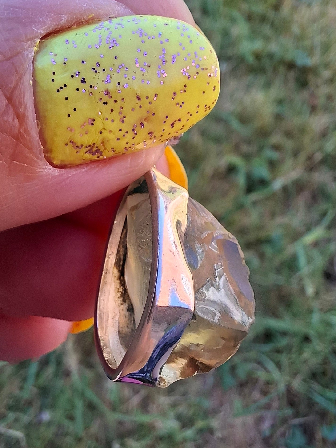 Libyan Desert Glass Pendant, 925 Silver, Tektite (Ref: LP112)