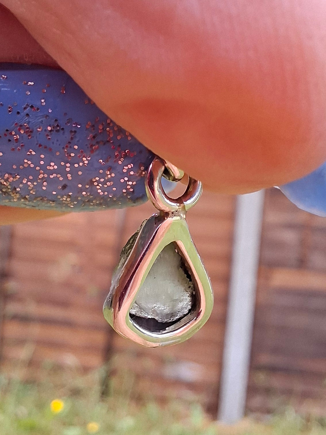 Moldavite Pendant, 925 Silver, Tektite (Ref: P68)