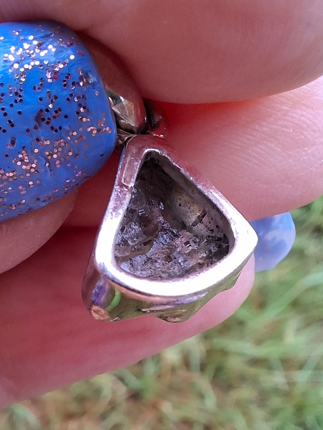Moldavite Pendant, 925 Silver, Tektite (Ref: P74)