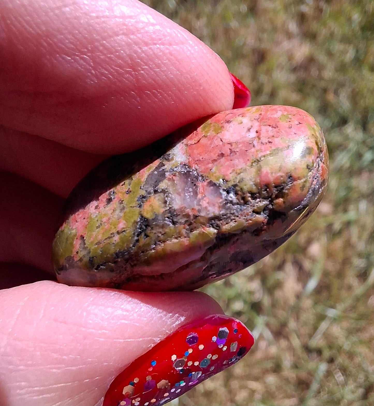 Unakite, Tumble Stone, Crystal (Ref: T179)