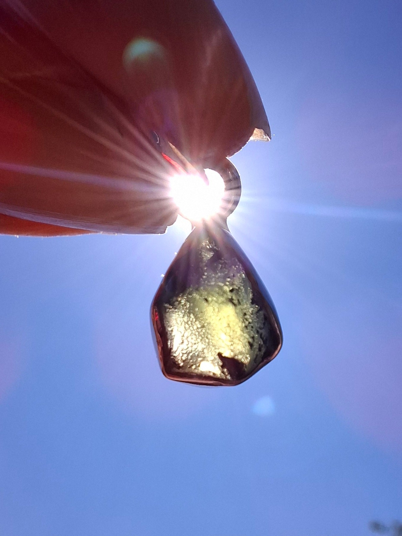 Moldavite Pendant, 925 Silver, Tektite (Ref: P59)