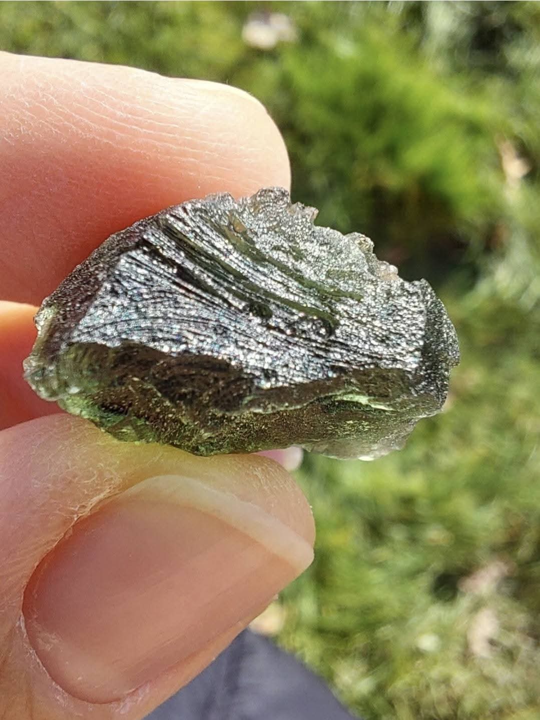 Moldavite Piece, NESMEN, 5.36g, Tektite (Ref: 1055)