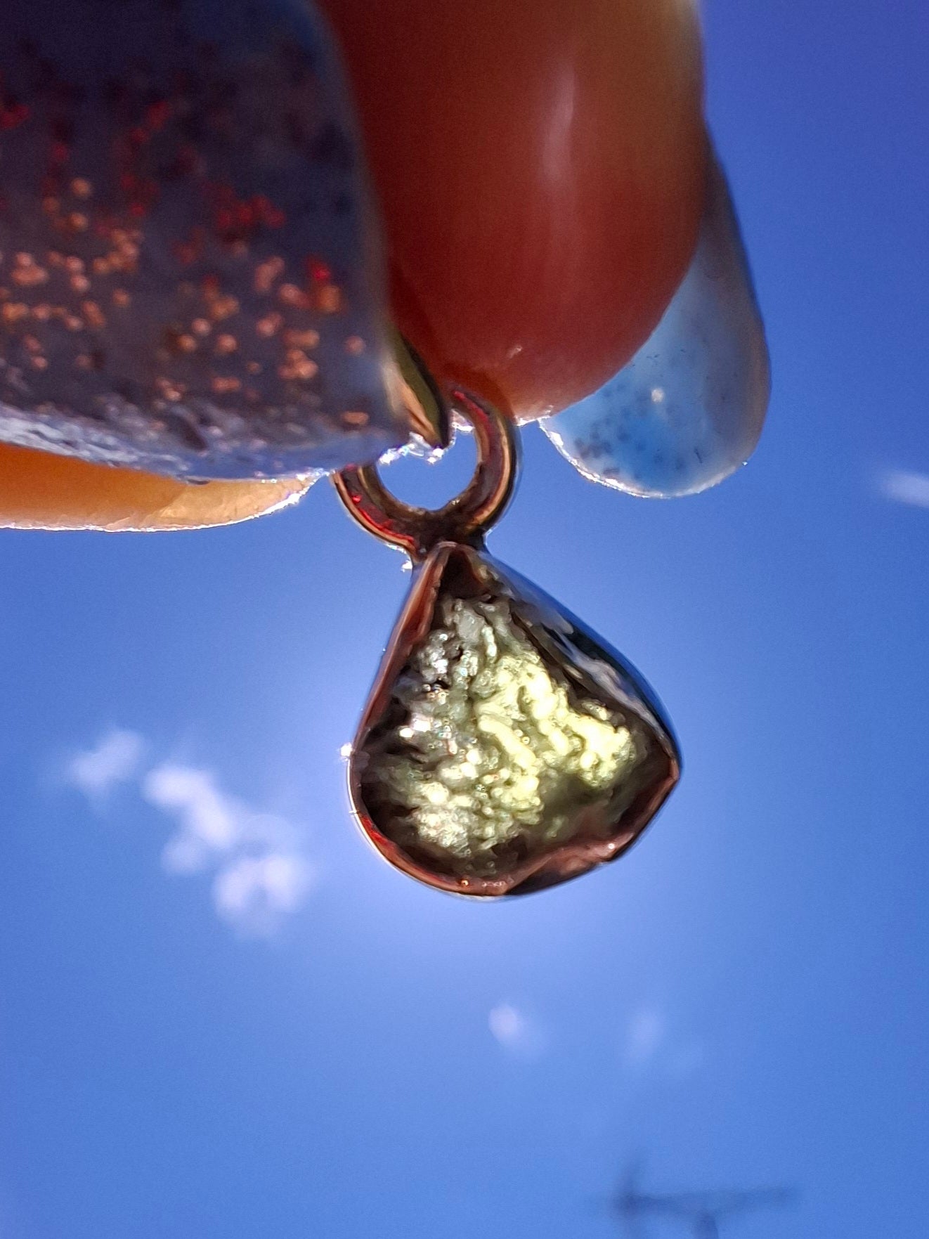 Moldavite Pendant, 925 Silver, Tektite (Ref: P85)