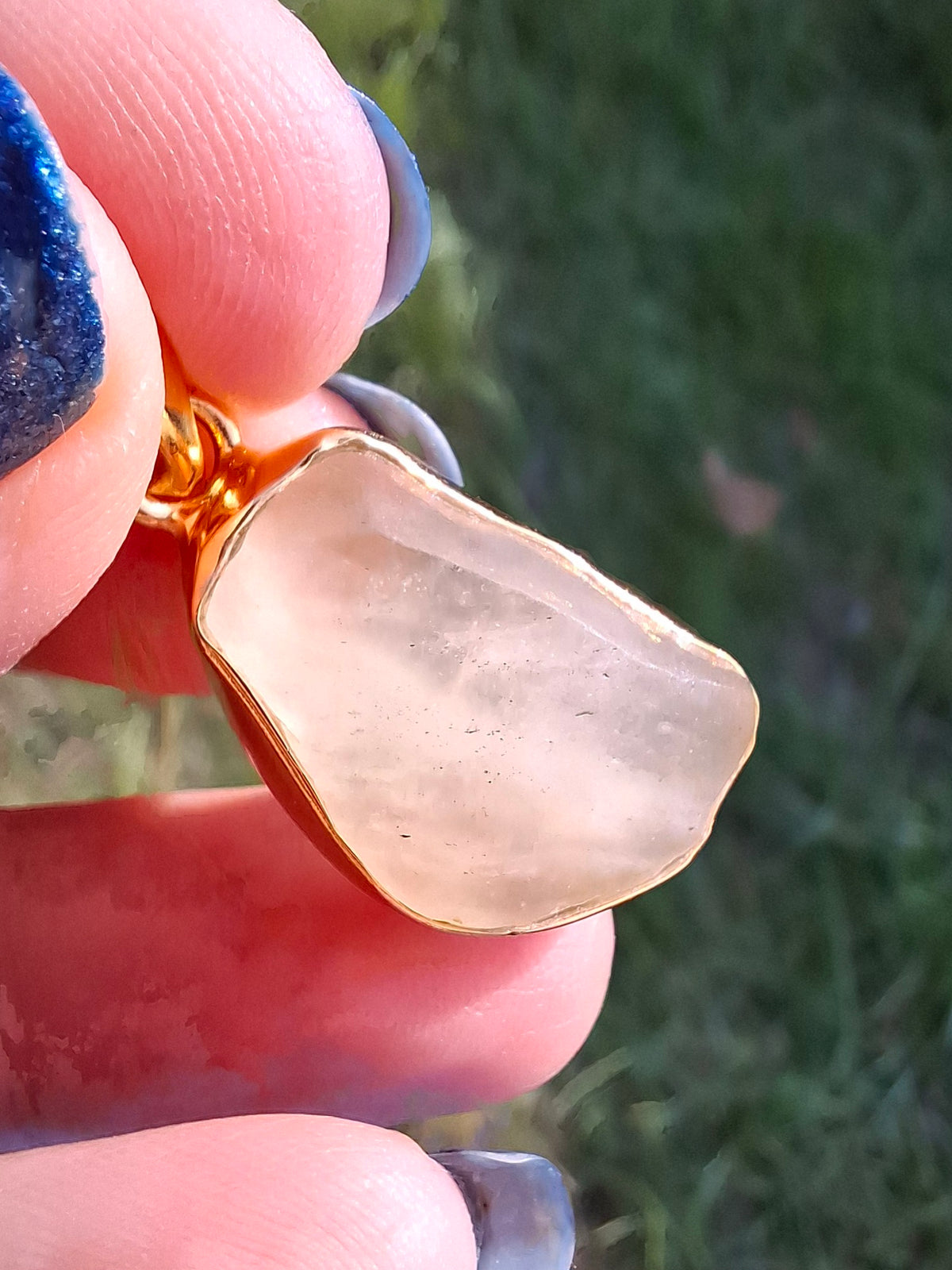 Libyan Desert Glass Pendant, 14K GOLD Plated, Tektite (Ref: LP117)