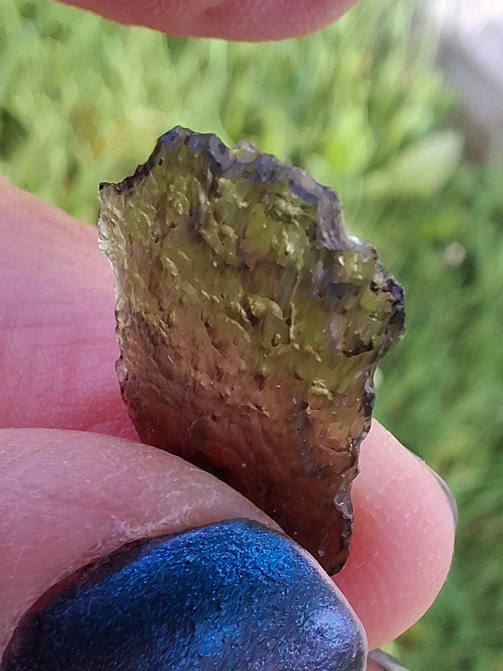 Moldavite Piece, 0.74g, Tektite (Ref: 1378)