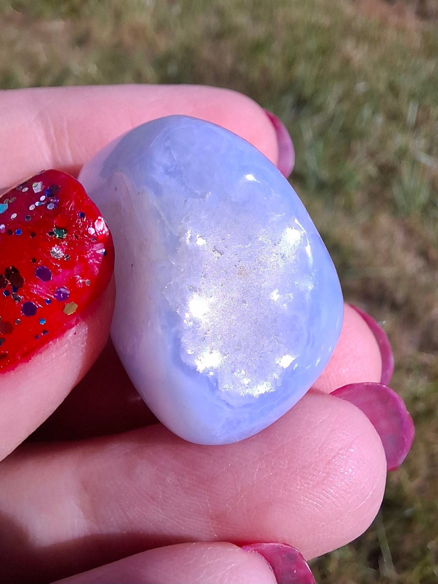 Blue Lace Agate, Tumble Stone, Crystal (Ref: T139)