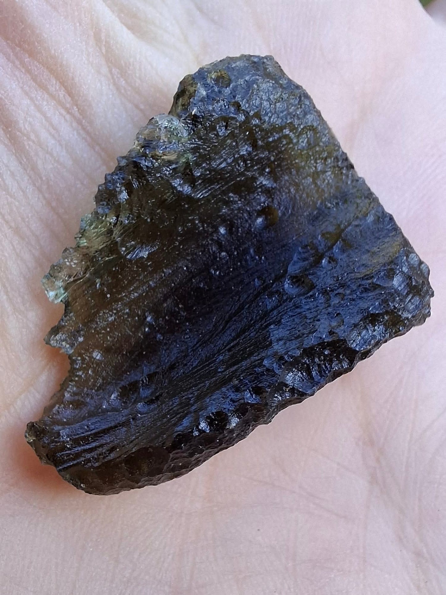 Moldavite Piece, CHLUM, 9.87g, Tektite (Ref: 1168)