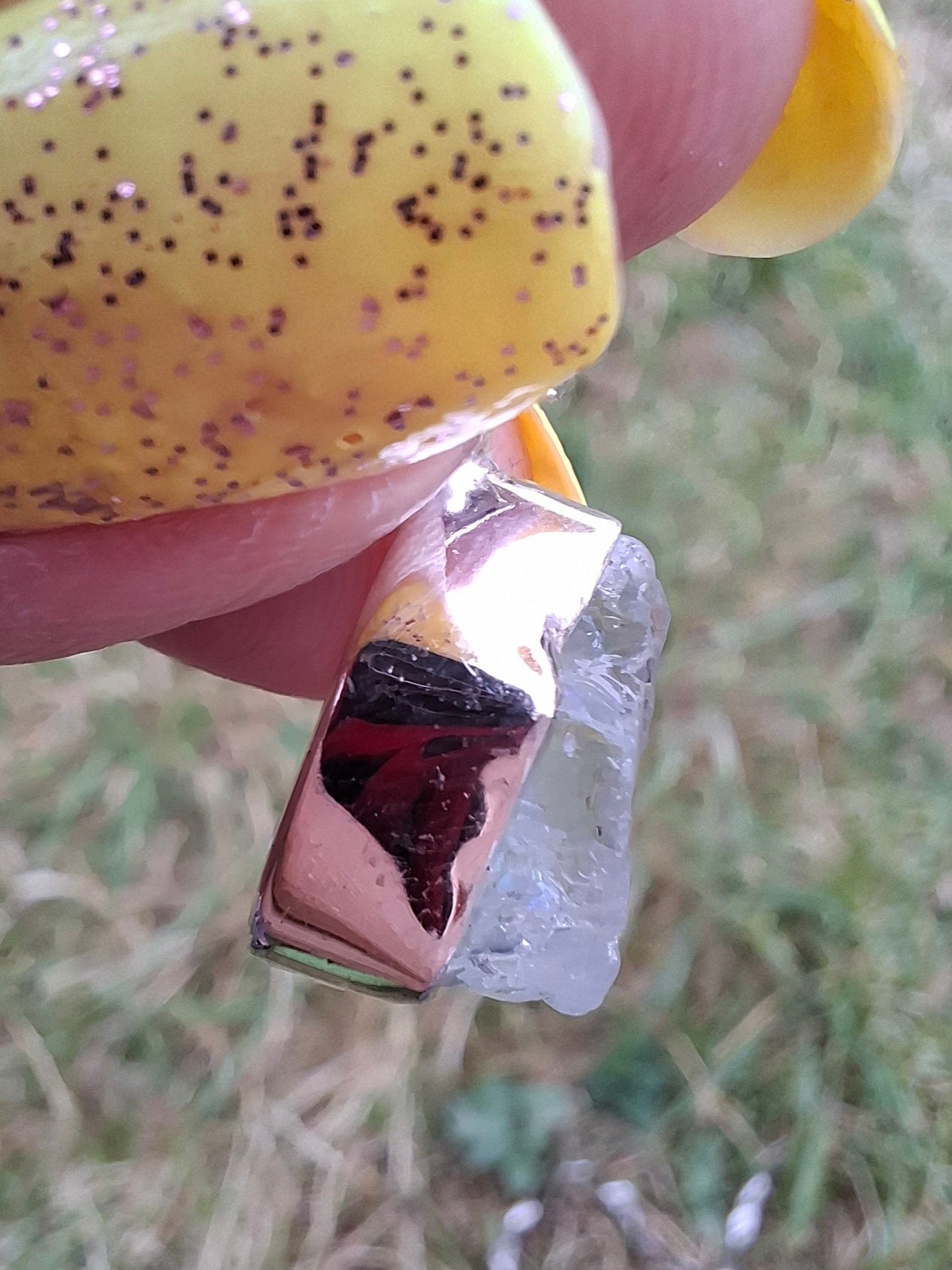 Aquamarine Pendant, 925 Silver, Crystal (Ref: AQ14)