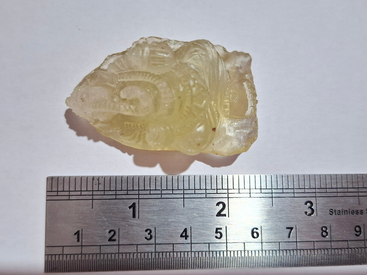 Libyan Desert Glass carving, GANESHA, 26.47g, Tektite (Ref: Ganesha1)