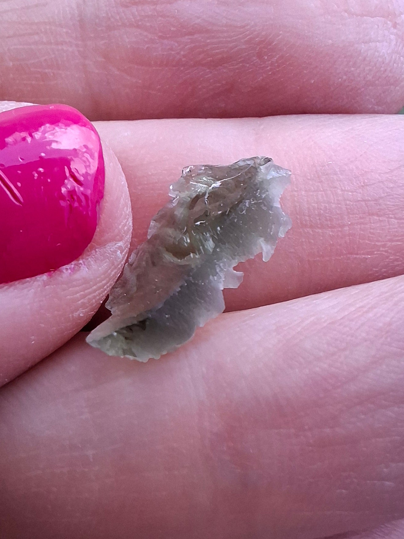 Moldavite Piece, SNOWFLAKE, FROSTED, BRUSNA, 0.44g, Tektite (Ref: 1497)