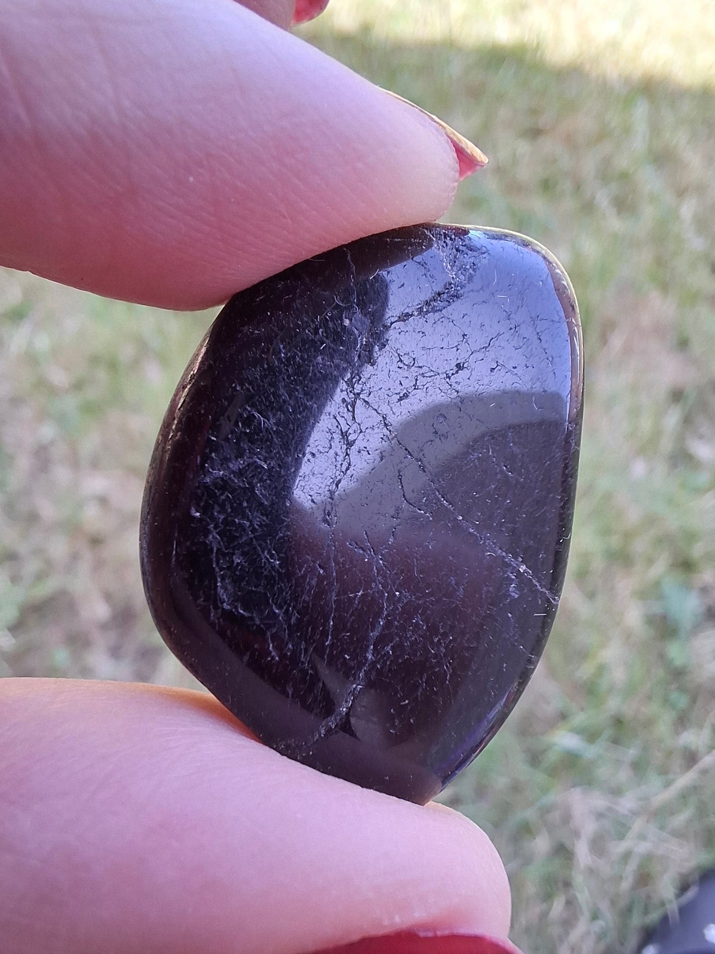 Black Tourmaline, Tumble Stone, Crystal (Ref: T220)