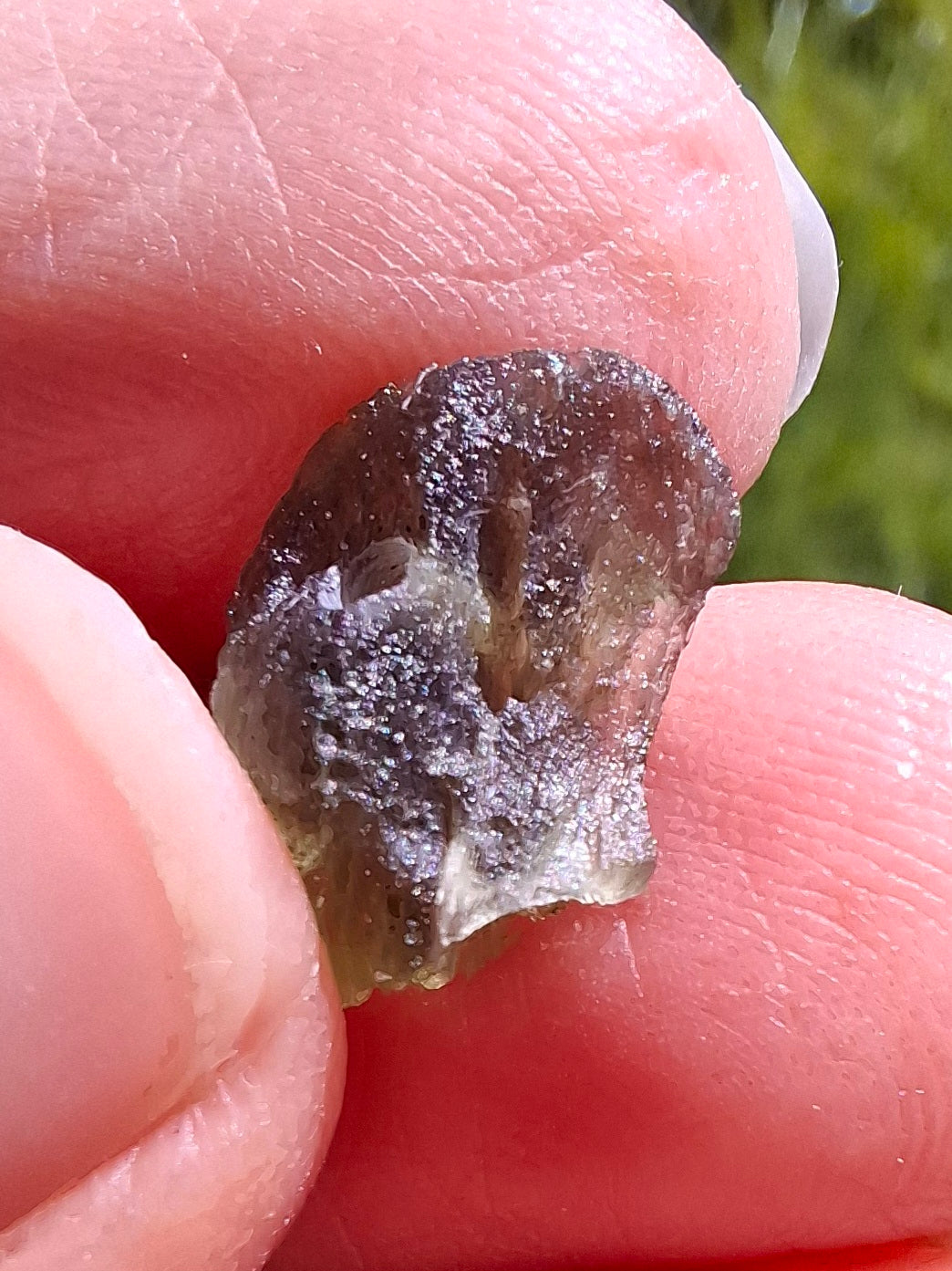 DRILLED, Moldavite Piece, 0.67g, Tektite (Ref: D21)