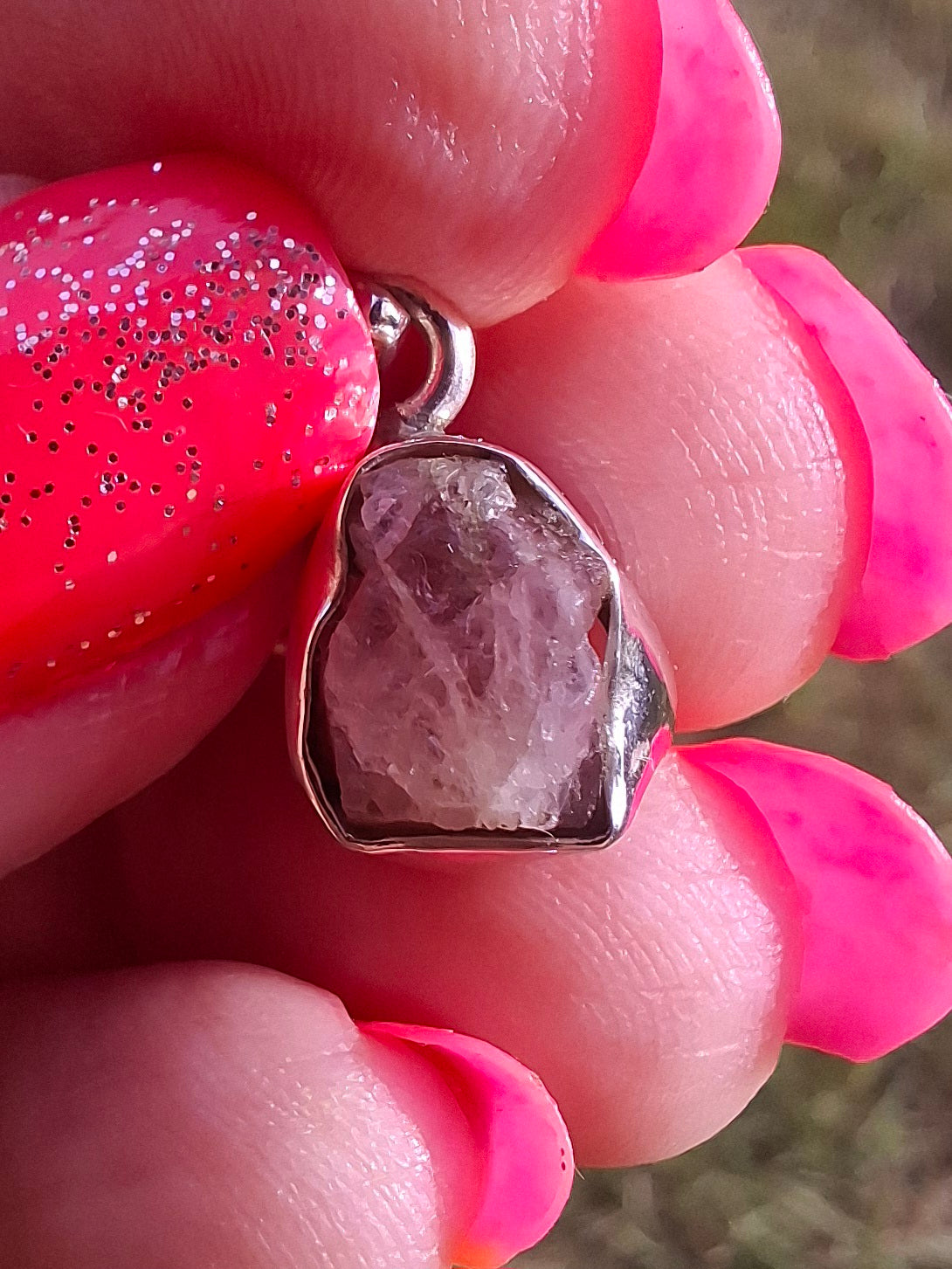 Pink Tourmaline Pendant, 925 Silver, Crystal (Ref: PT72)