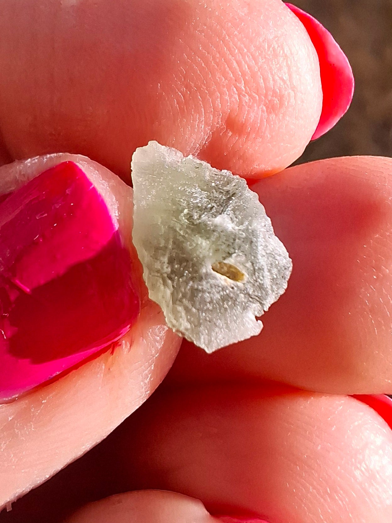 Moldavite Piece, SNOWFLAKE, FROSTED, BRUSNA, 0.50g, Tektite (Ref: 1498)