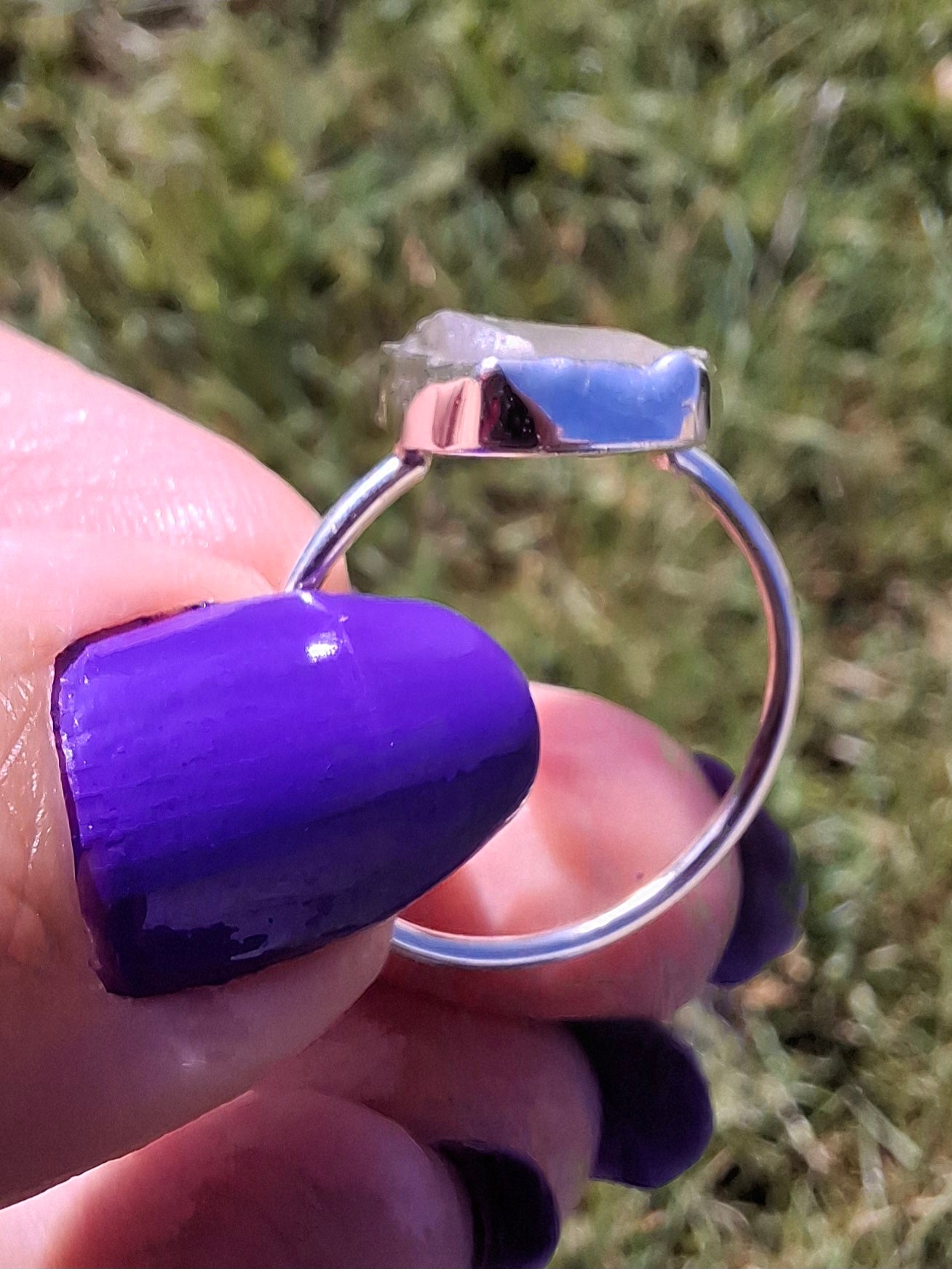 Libyan Desert Glass Ring, size large U, 925 Silver, Tektite (Ref: LR53)