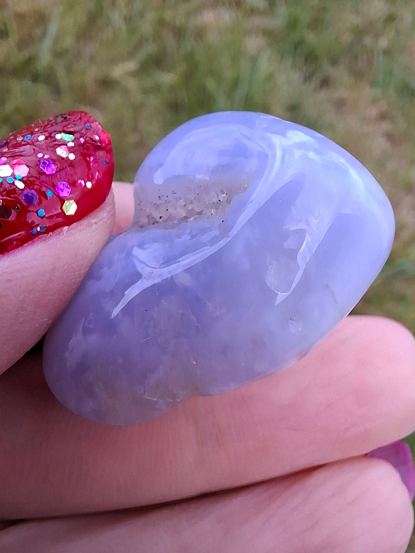 Blue Lace Agate, Tumble Stone, Crystal (Ref: T143)