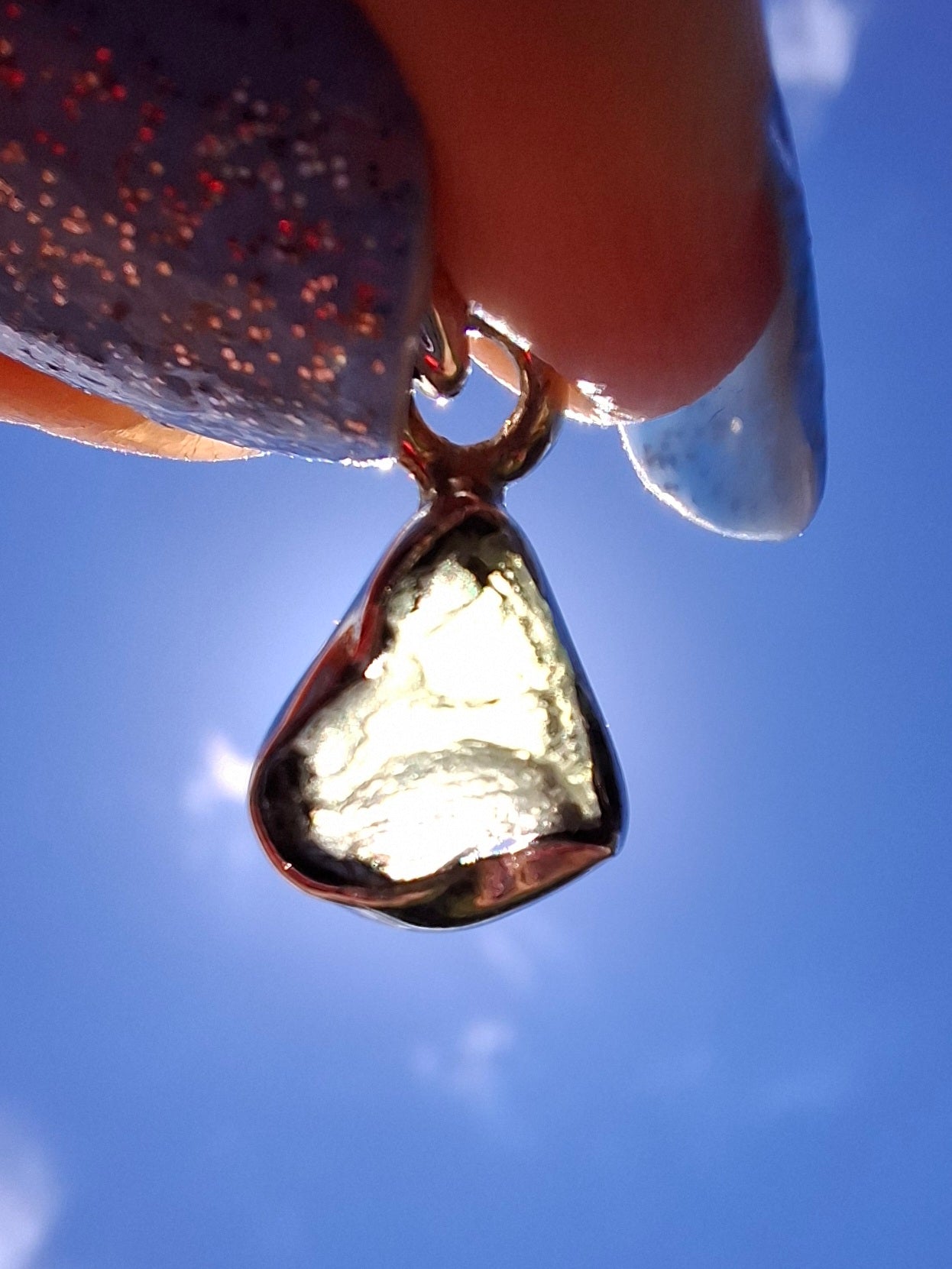 Moldavite Pendant, 925 Silver, Tektite (Ref: P68)