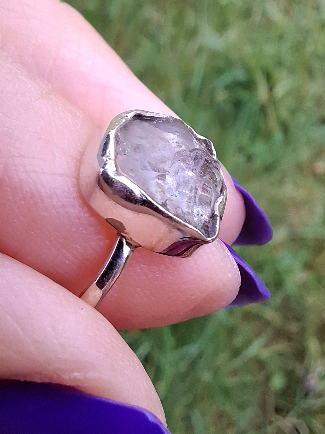 Libyan Desert Glass Ring, size large G/small H, 925 Silver, Tektite (Ref: LR5)