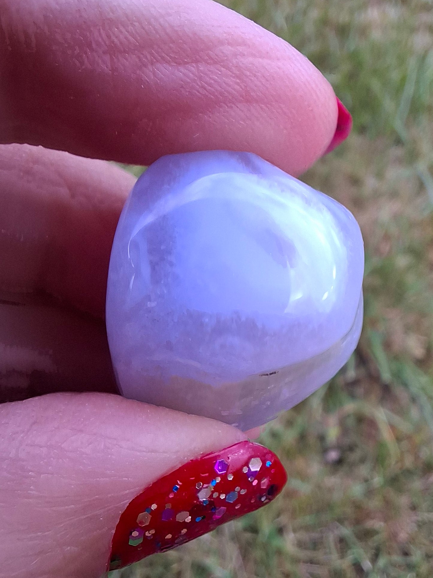Blue Lace Agate, Tumble Stone, Crystal (Ref: T140)