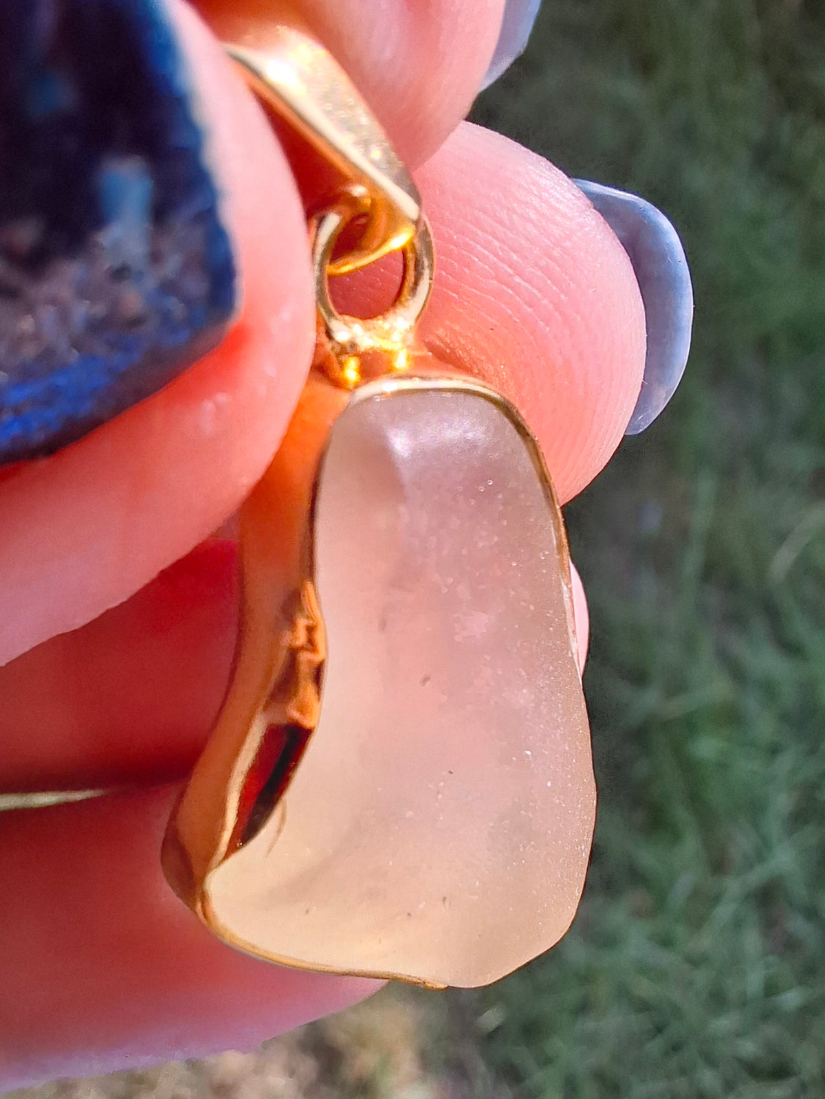 Libyan Desert Glass Pendant, 14K GOLD Plated, Tektite (Ref: LP120)