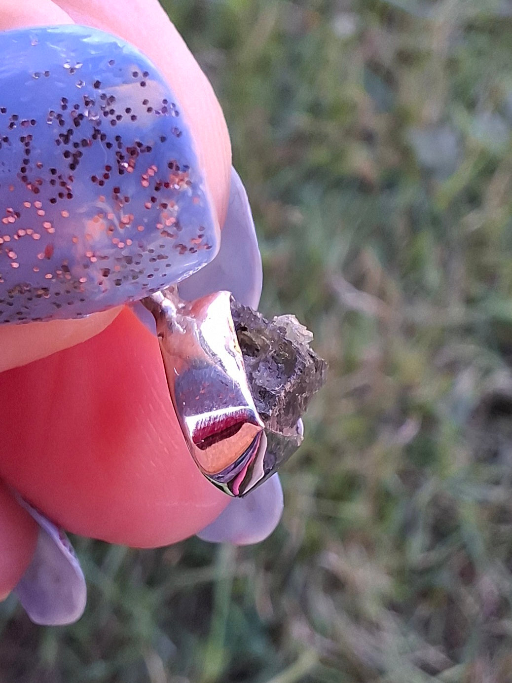 Moldavite Pendant, 925 Silver, Tektite (Ref: P83)
