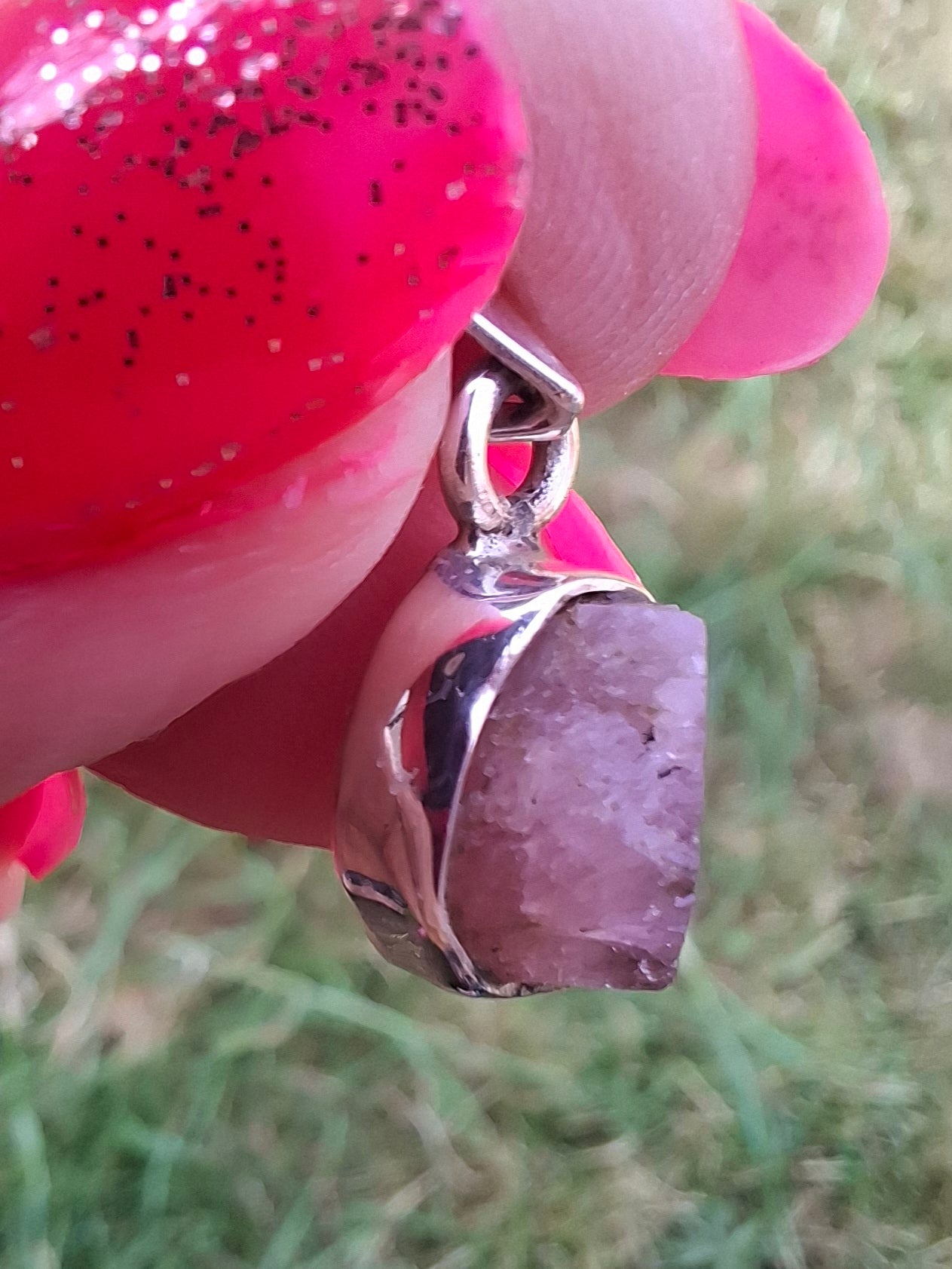 Pink Tourmaline Pendant, 925 Silver, Crystal (Ref: PT90)
