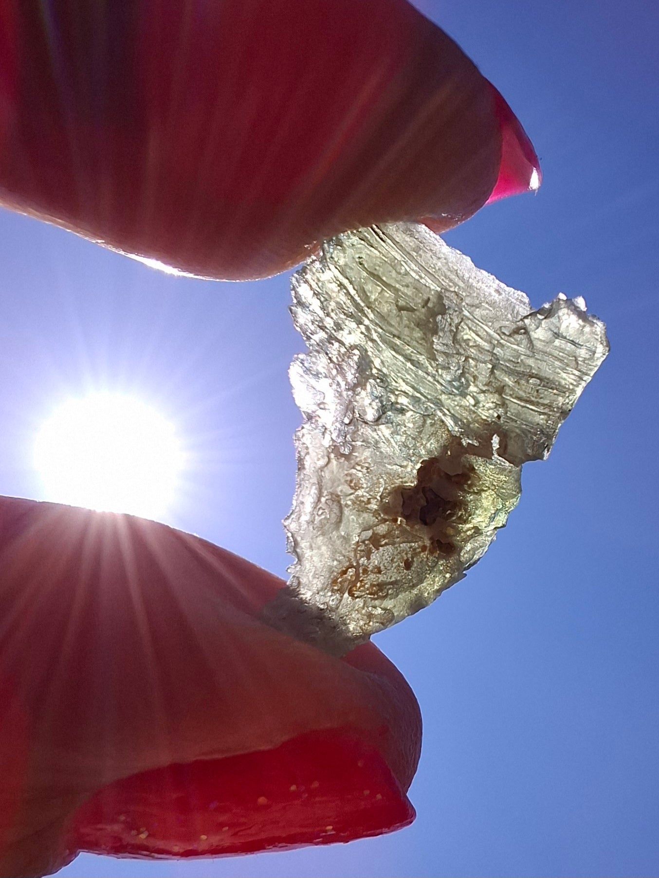 Moldavite Piece, SNOWFLAKE, FROSTED, BRUSNA, 0.92g, Tektite (Ref: 1499)