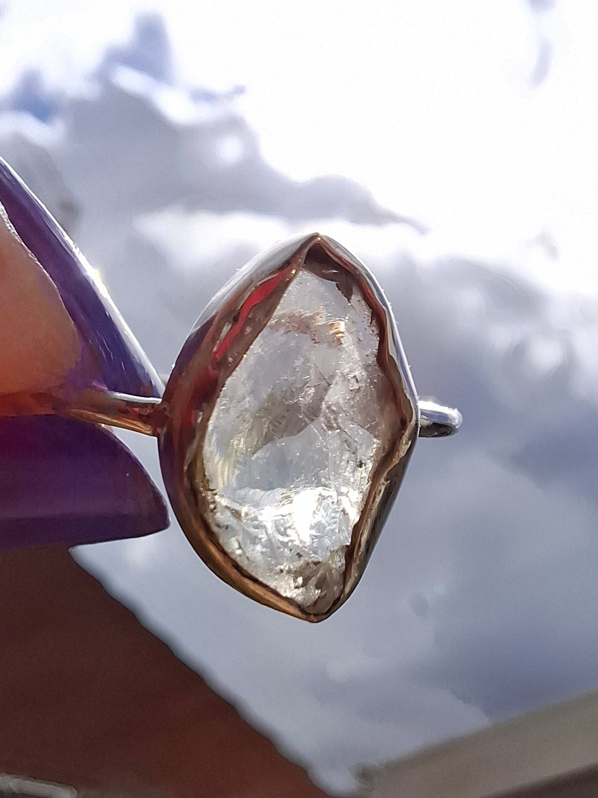 Libyan Desert Glass Ring, size small R, 925 Silver, Tektite (Ref: LR41)