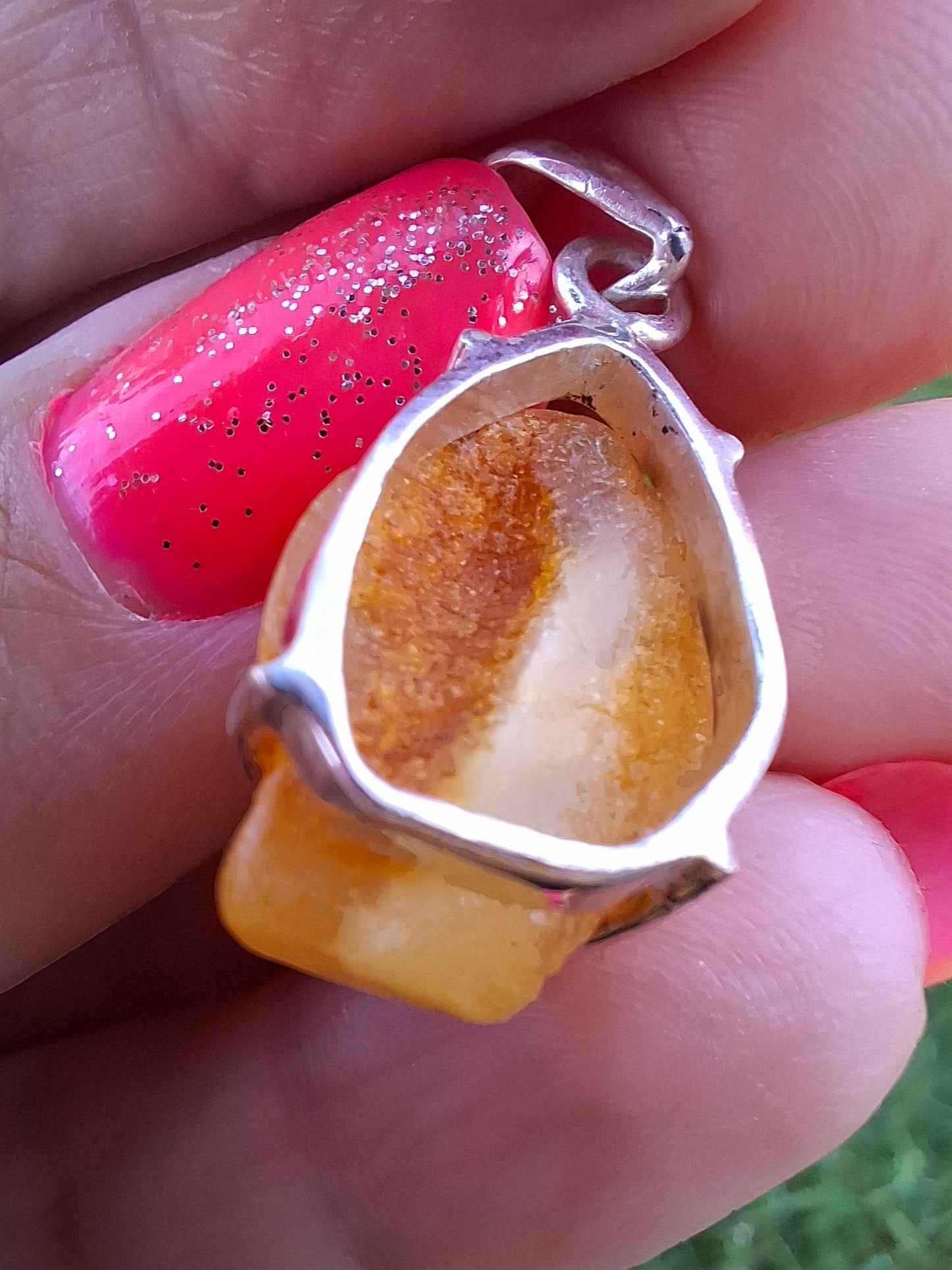 Baltic Amber Pendant, 925 Silver, Fossil (Ref: AP5)